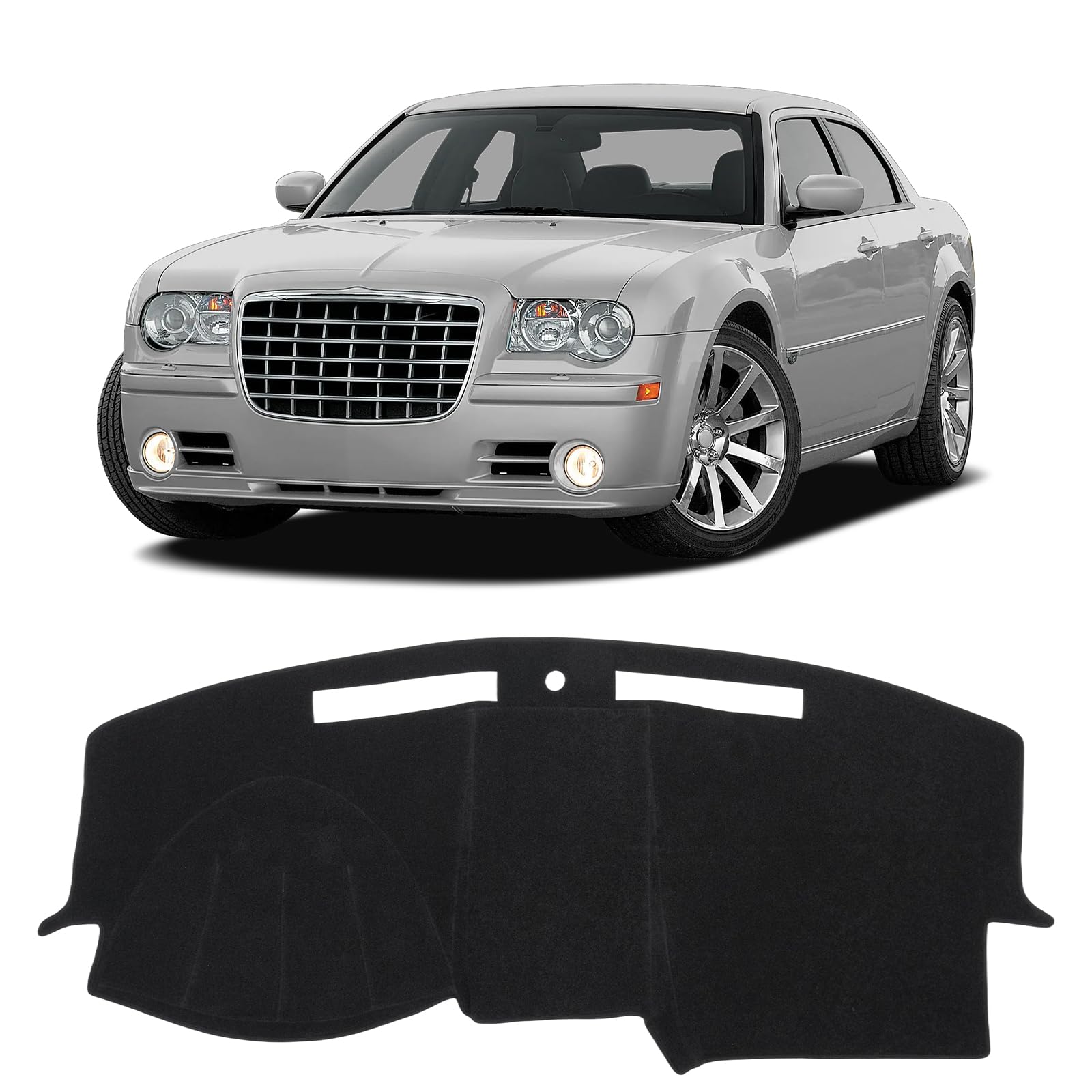 Gray & Black Non-Slip Dashboard Cover for Left-Hand Drive