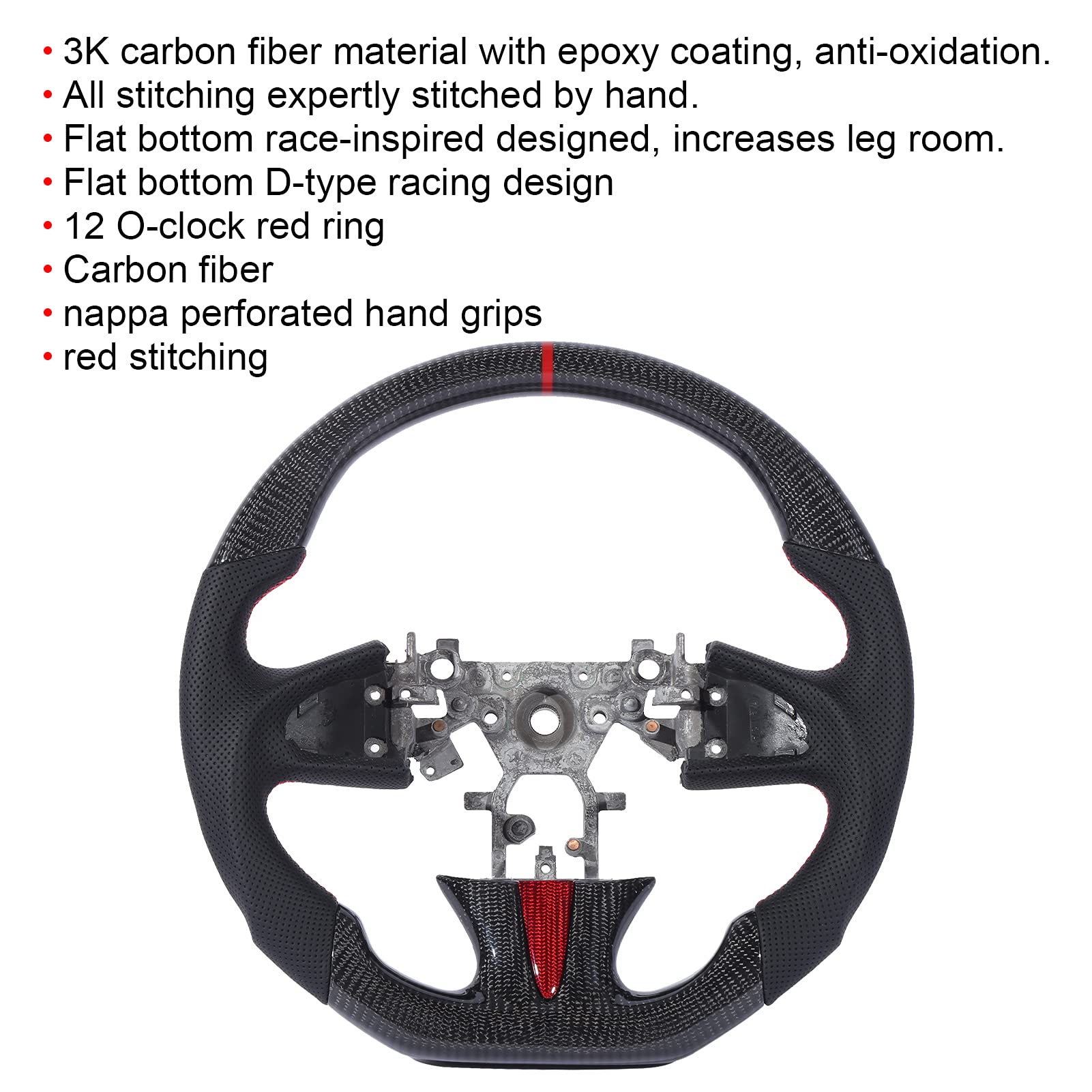 Breathable Carbon Fiber Leather Steering Wheel Cover