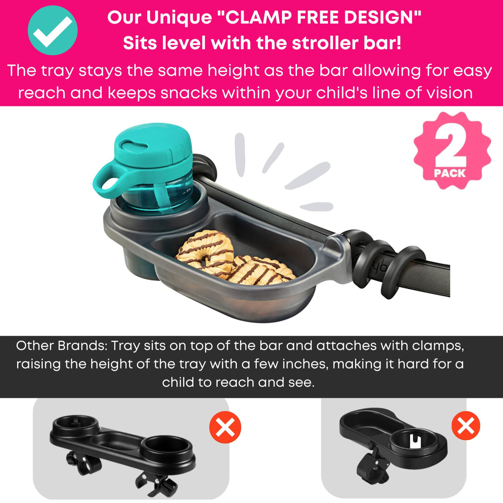 Universal Stroller Snack Tray & Cup Holder Attachment