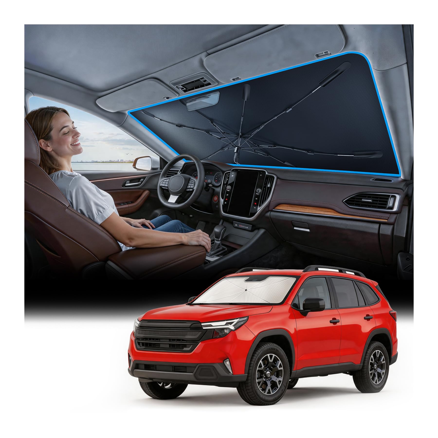 Foldable Windshield Sun Shade Umbrella for Cars