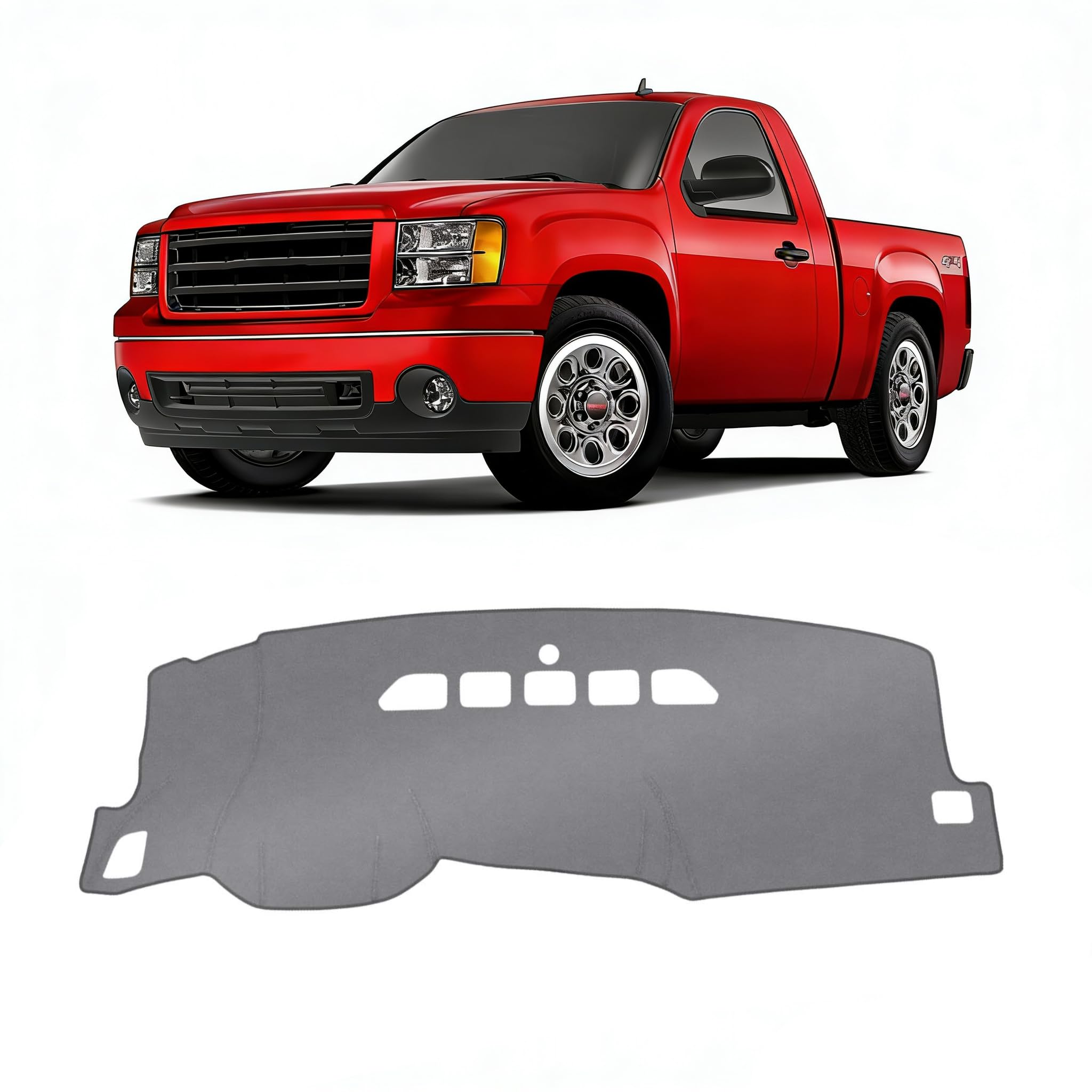 Gray & Black Non-Slip Dashboard Cover for Left-Hand Drive