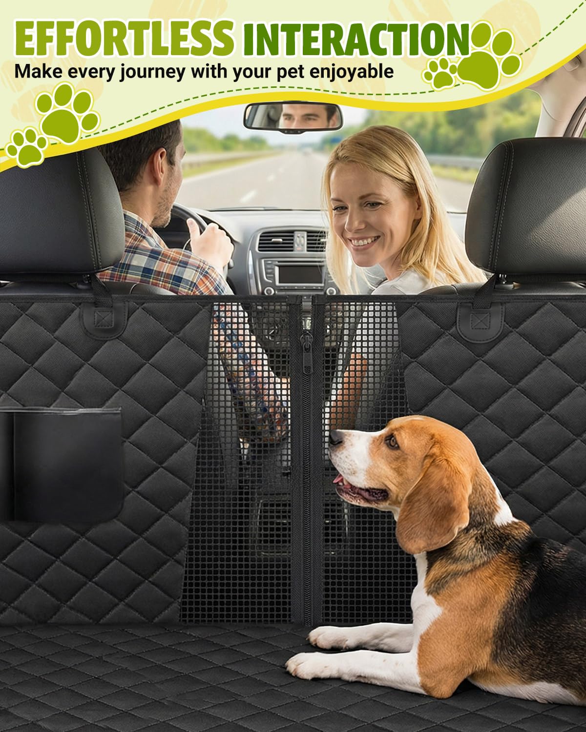 Waterproof 600D Dog Car Seat Cover Hammock for Cars & SUVs