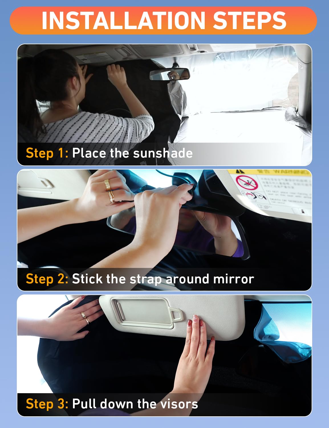 Reflective RV Windshield Sunshade for UV & Heat Protection
