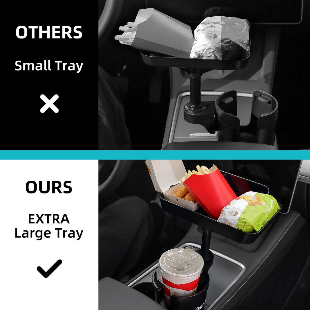 9.5-Inch Detachable Car Cup Holder Food Tray Table