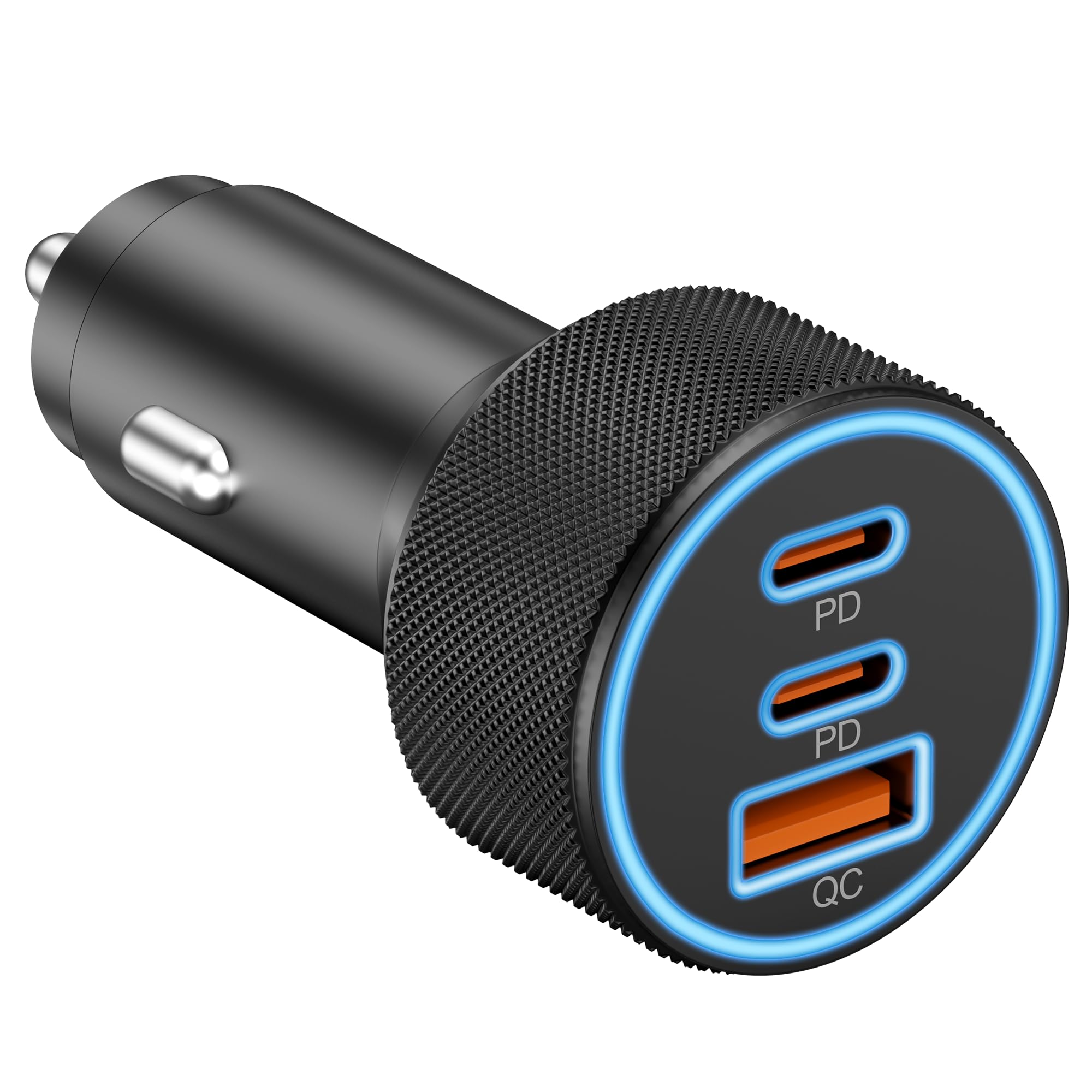 67W 3-Port Dual USB-C & USB-A Car Charger Adapter