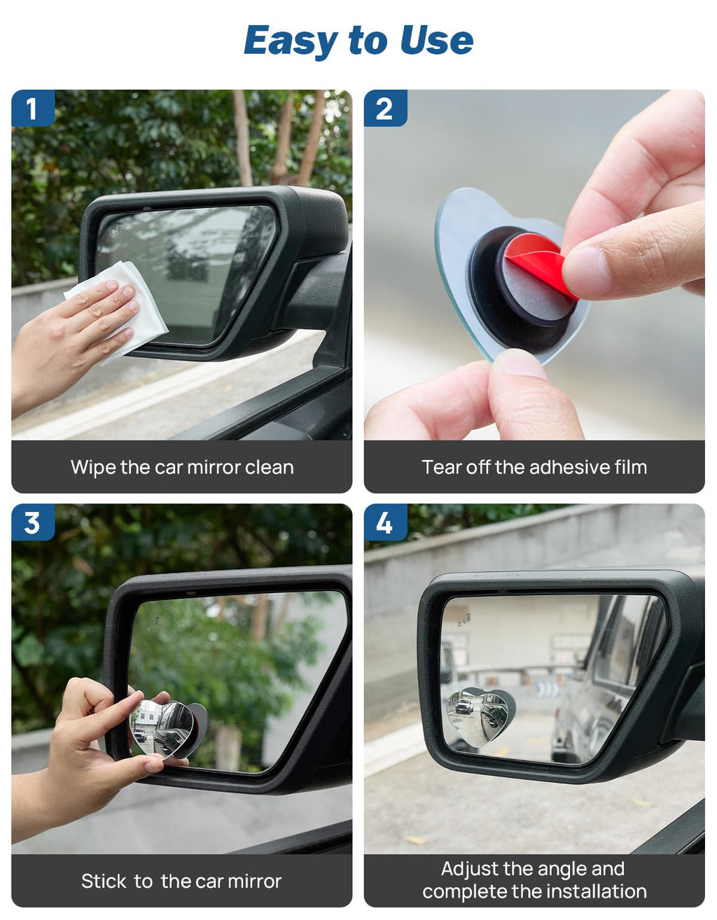 Adjustable Blind Spot Mirror for Cars, SUVs & Trucks