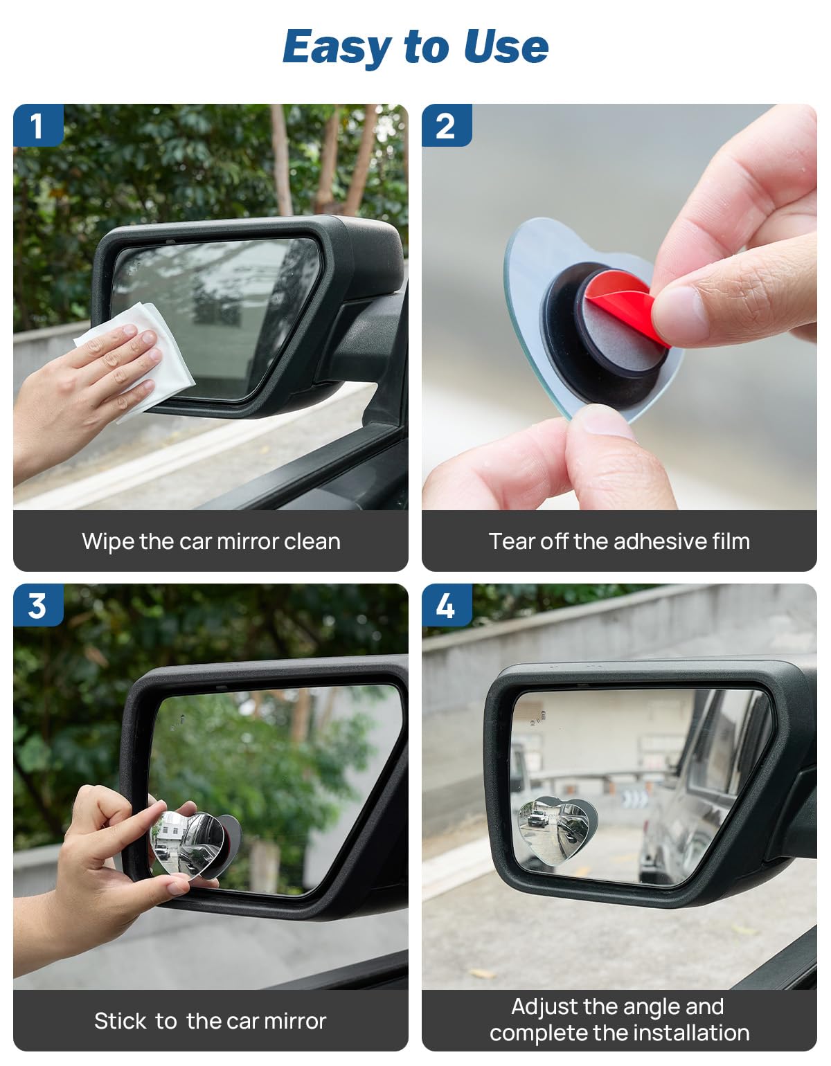 Adjustable Blind Spot Mirror for Cars, SUVs & Trucks