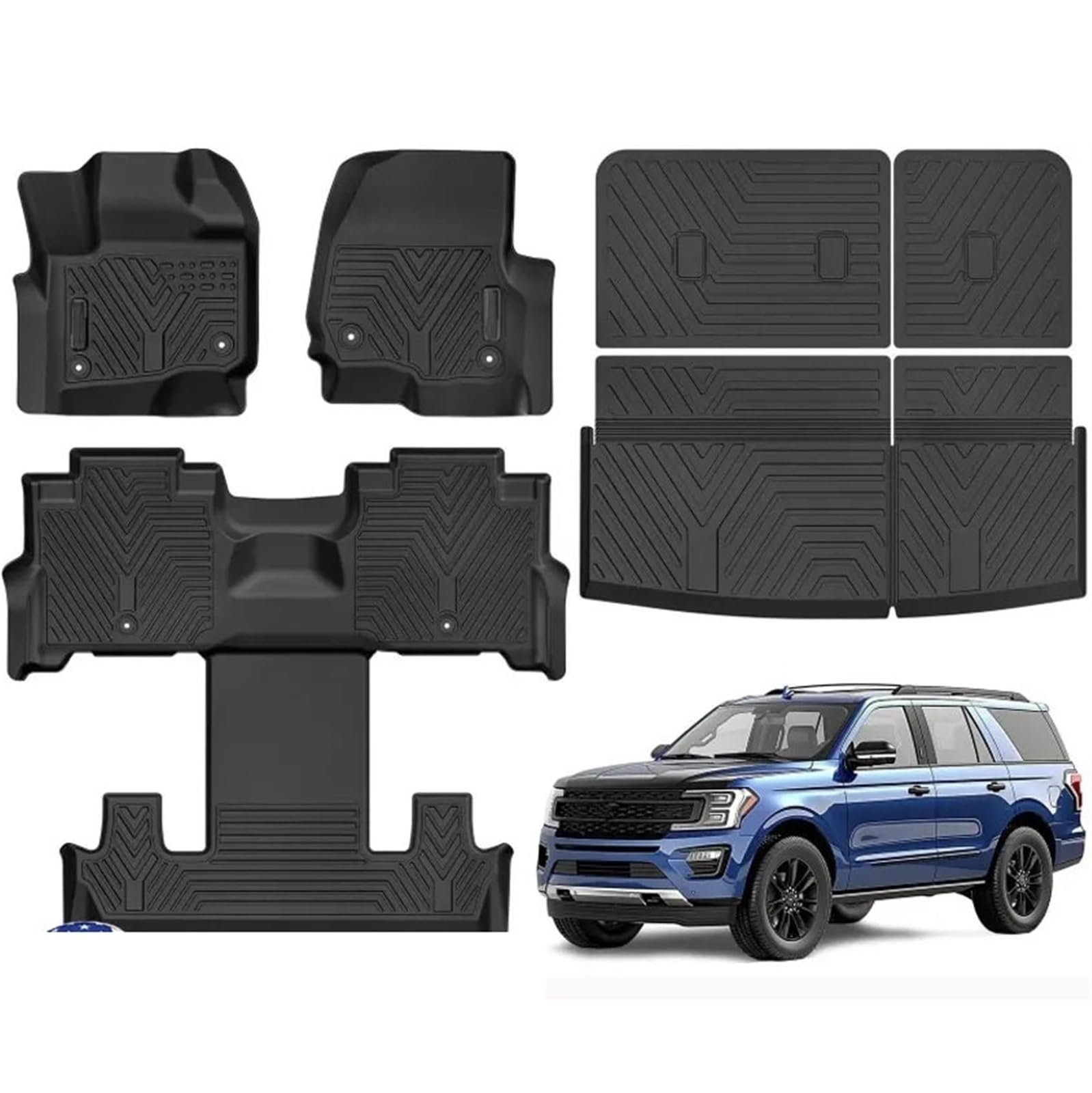 3D TPE Floor Mats & Cargo Liner for Ford Expedition 2018–2025