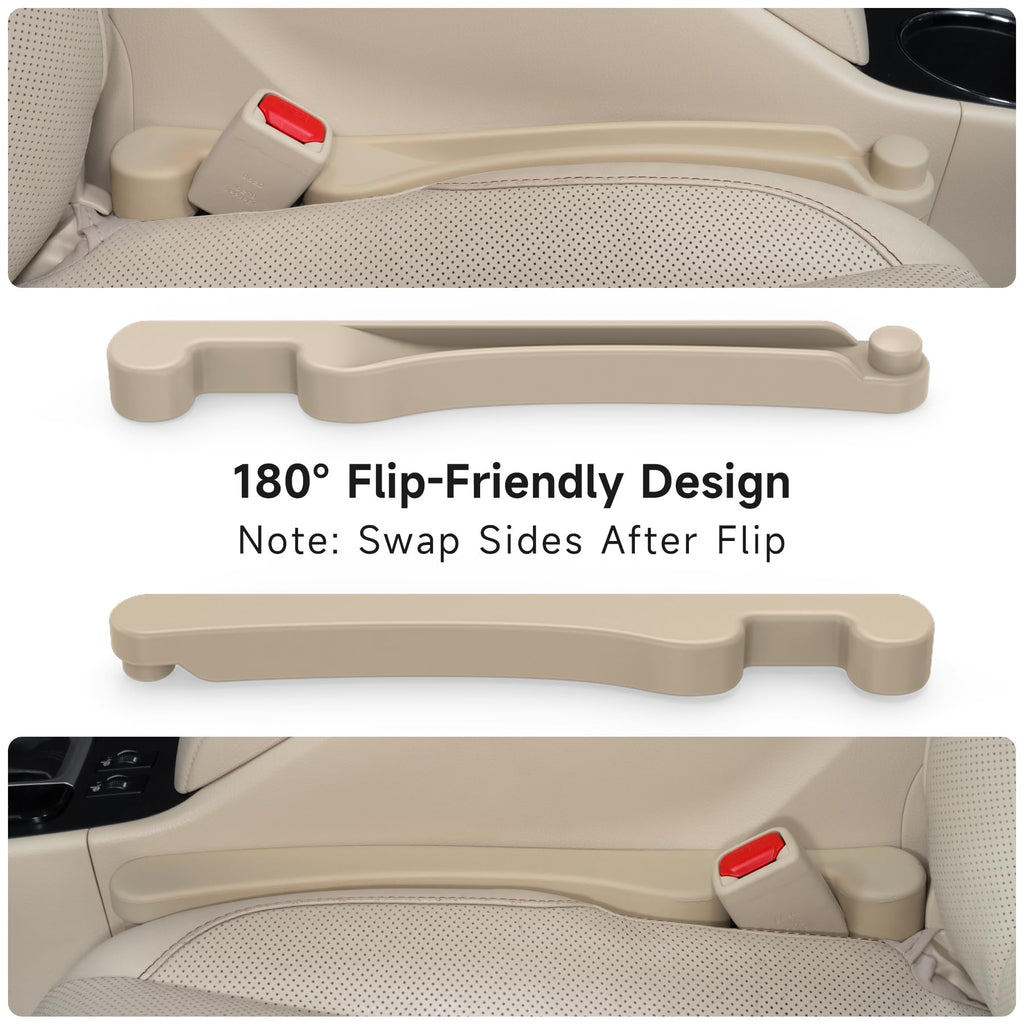 2-Pack 3-in-1 Car Seat Gap Fillers with Organizer & Hook