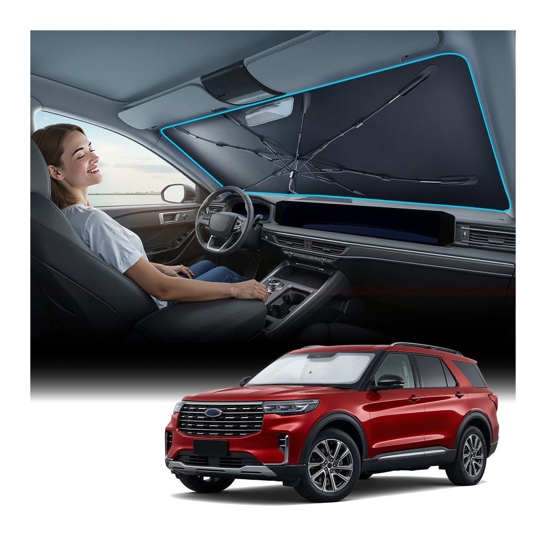 Foldable Windshield Sun Shade Umbrella for Cars