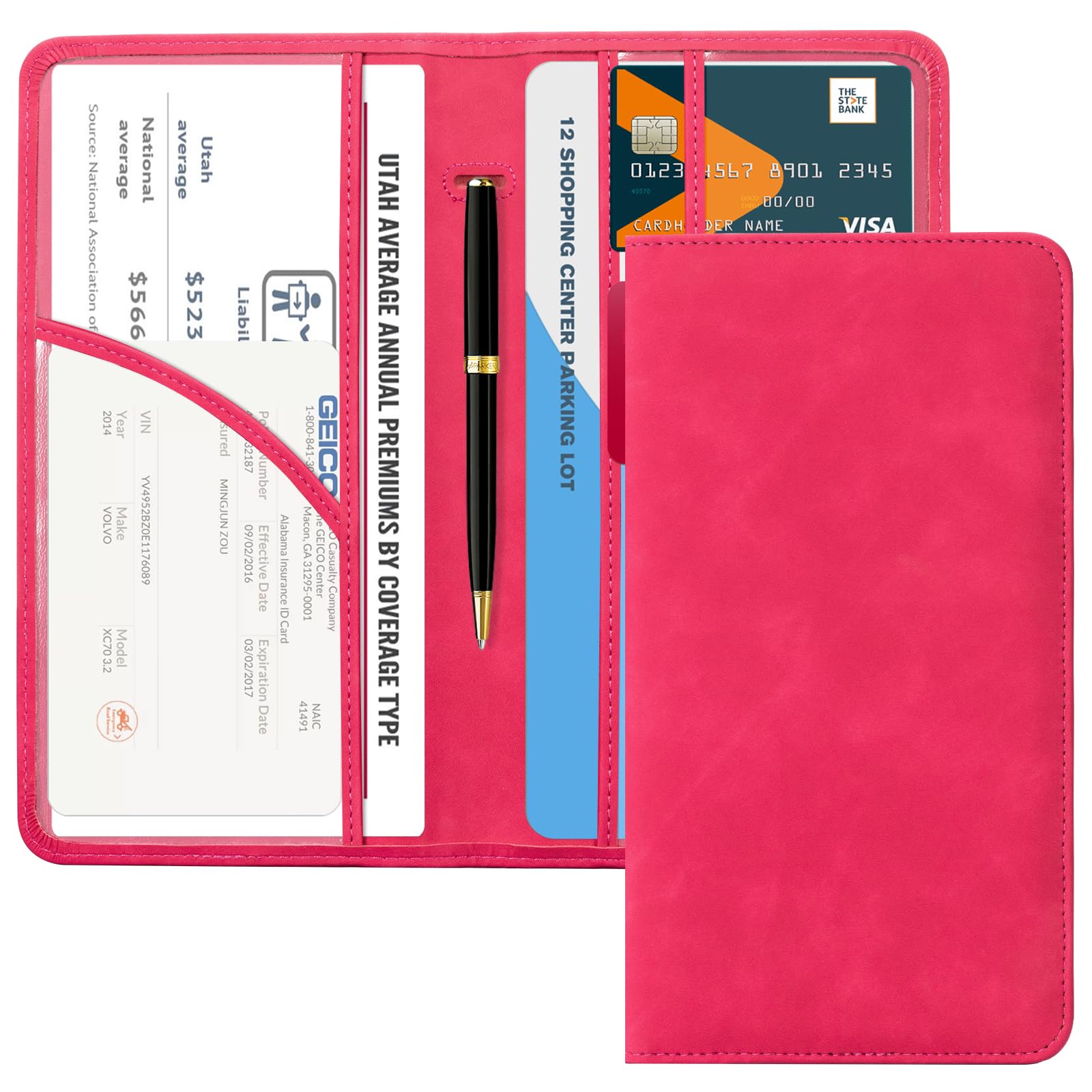 Car Registration & Insurance Holder for Glove Box Storage