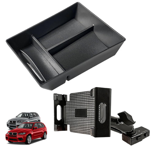 2-Pack BMW Metal Headrest Tablet Holders & Console Tray