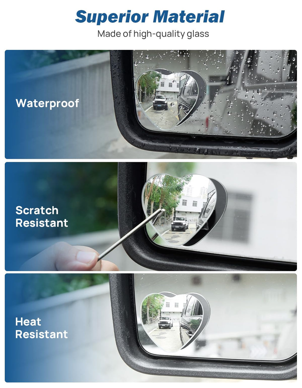 Adjustable Blind Spot Mirror for Cars, SUVs & Trucks
