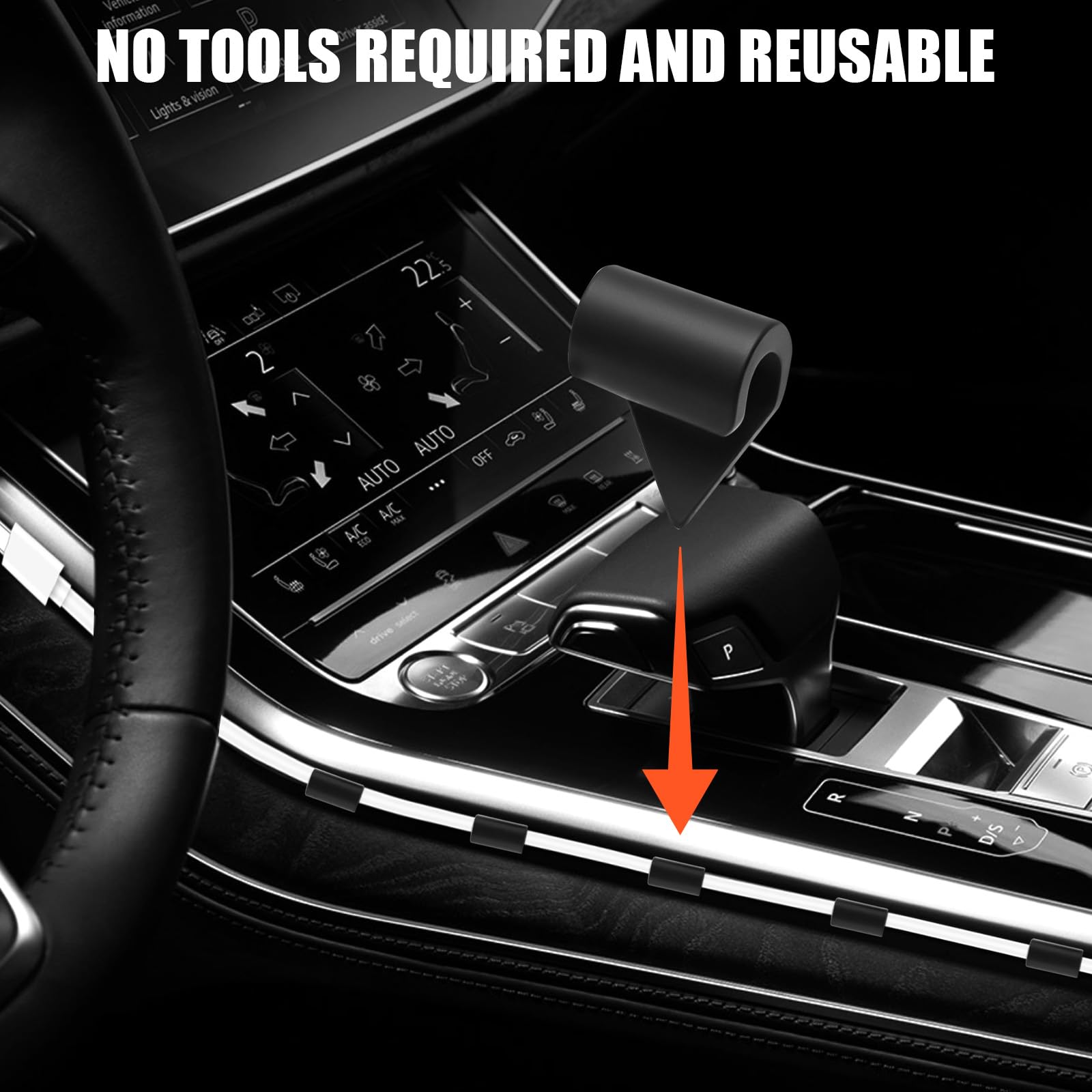 12-Piece Car Cable Management Clips for USB & Dash Cams