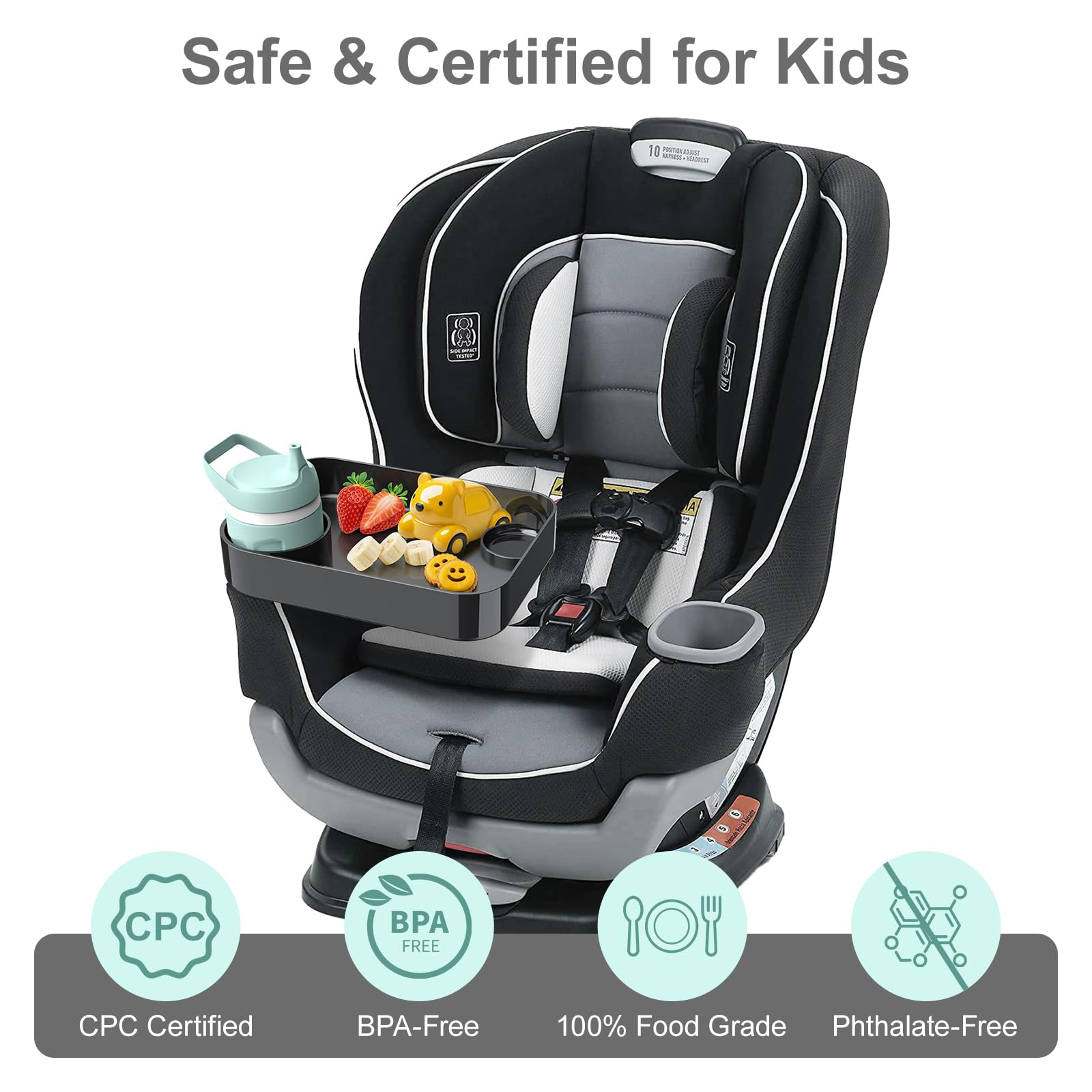 Universal Toddler Car Seat Snack Tray for Road Trips