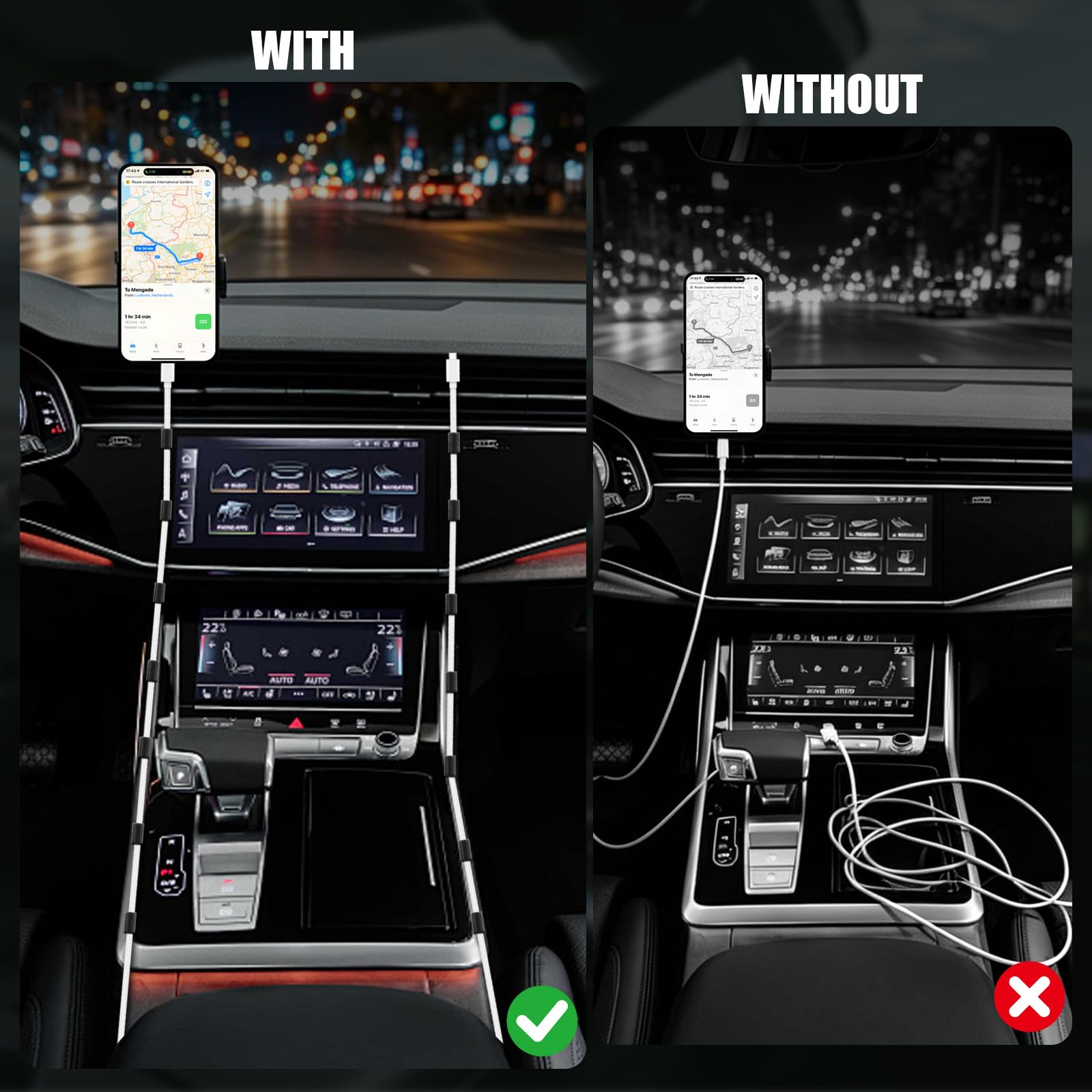 12-Piece Car Cable Management Clips for USB & Dash Cams