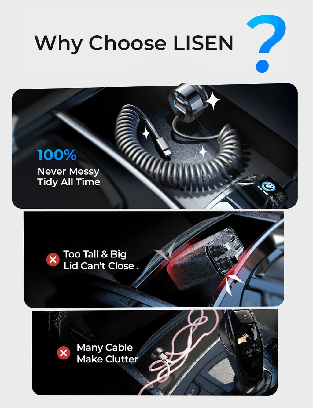 90W USB-C Fast Car Charger for iPhone & Samsung Galaxy