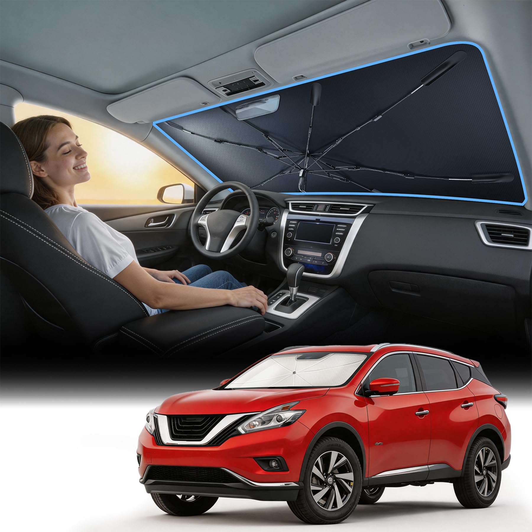 Foldable Windshield Sun Shade Umbrella for Cars