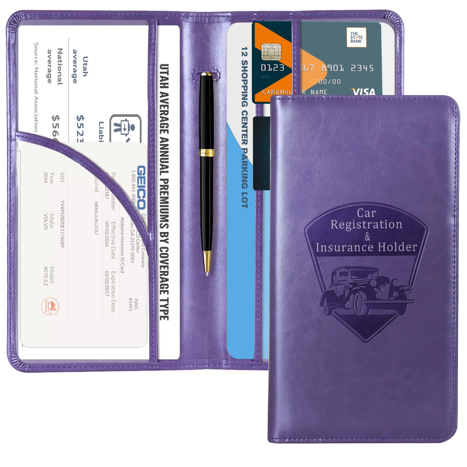 Car Registration & Insurance Holder for Glove Box Storage