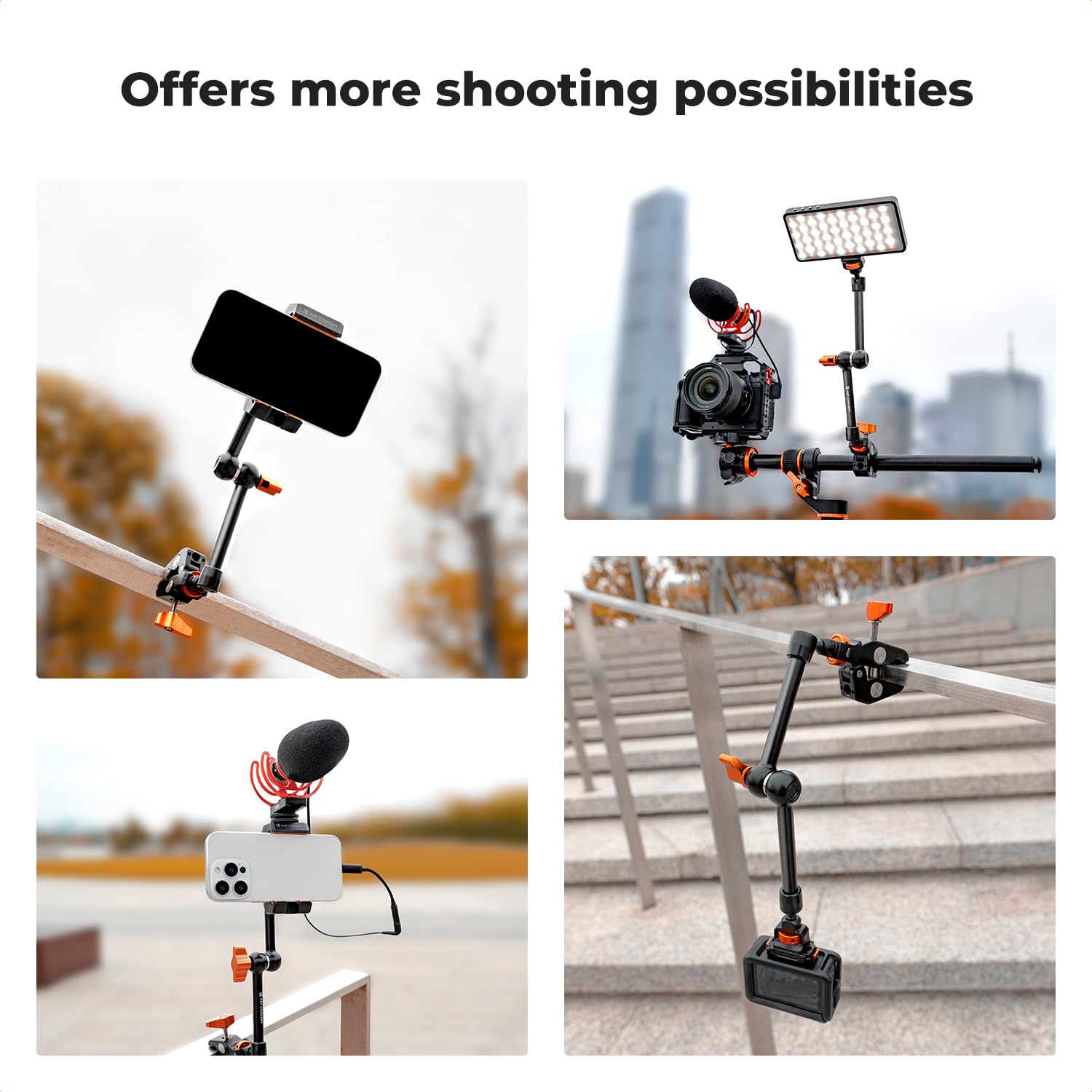 11-Inch 360° Articulating Magic Arm Camera Mount Adapter