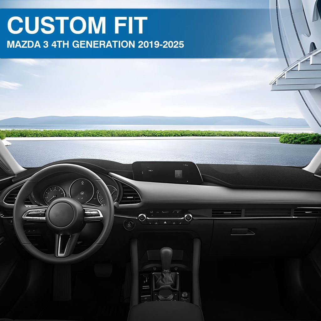 Gray & Black Non-Slip Dashboard Cover for Left-Hand Drive