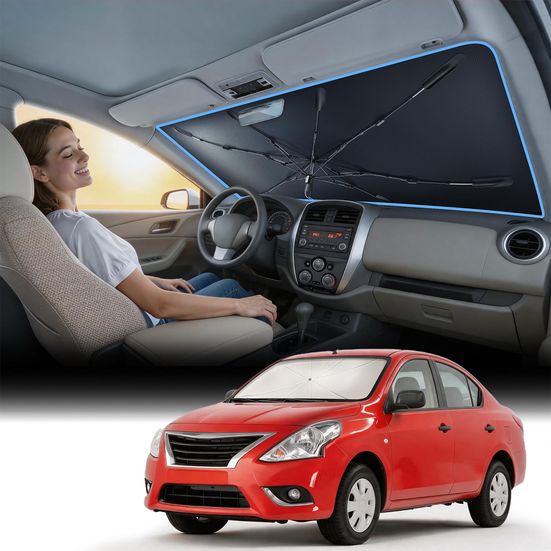 Foldable Windshield Sun Shade Umbrella for Cars