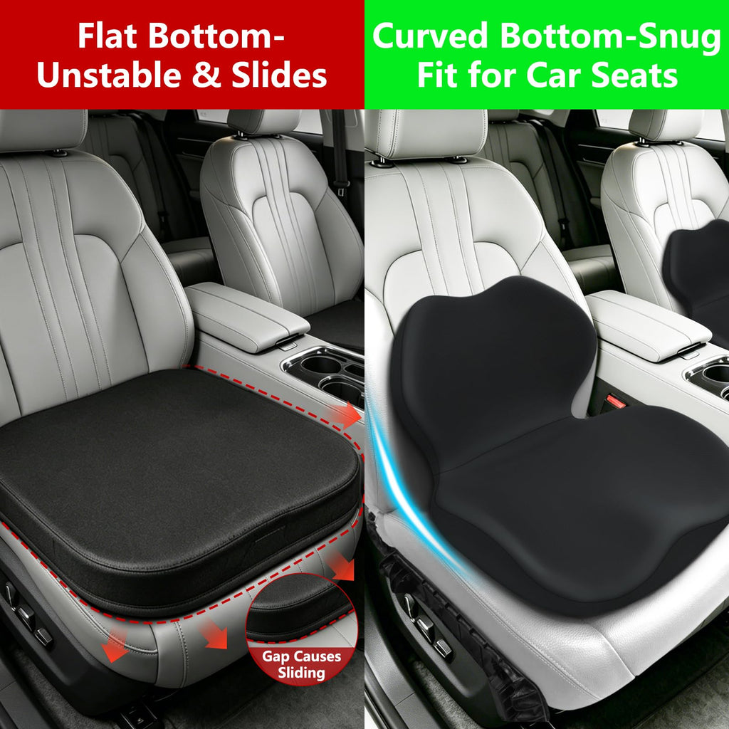 Memory Foam Car Seat Cushion & Lumbar Support Pillow