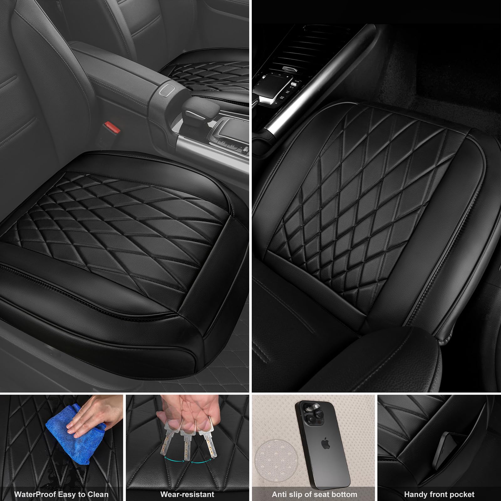 Leather Bottom Car Seat Cover Protector – Single Pack