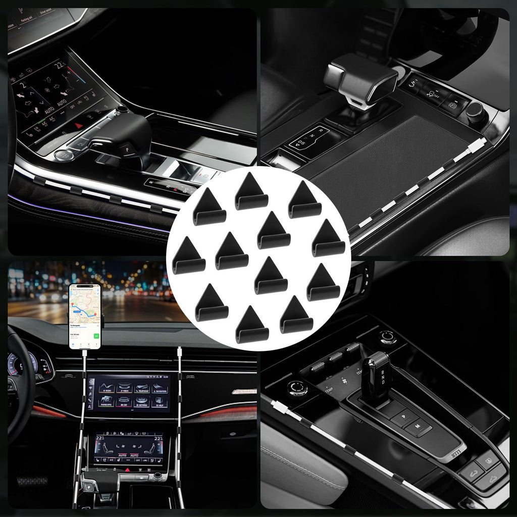 12-Piece Car Cable Management Clips for USB & Dash Cams