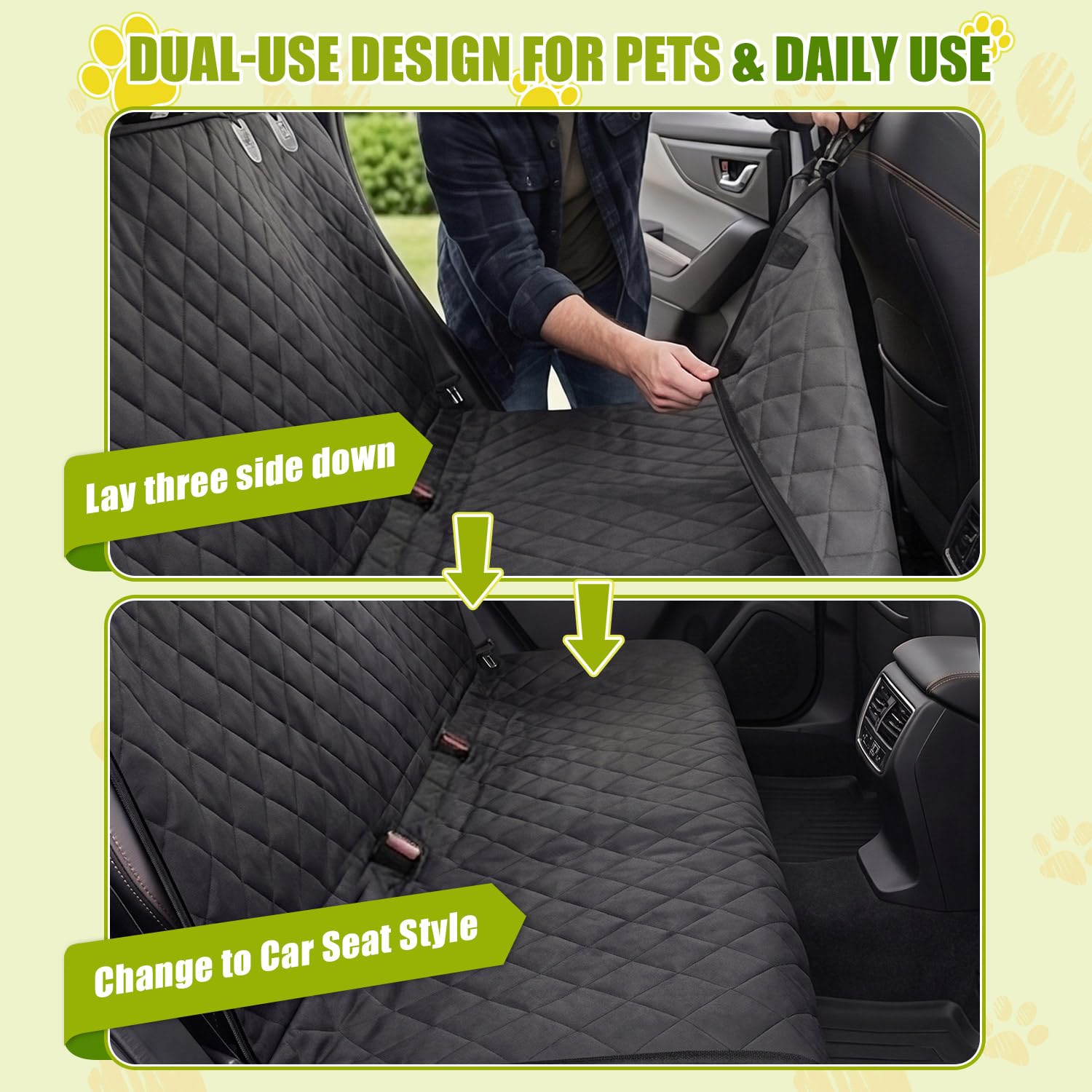 Waterproof 600D Dog Car Seat Cover Hammock for Cars & SUVs