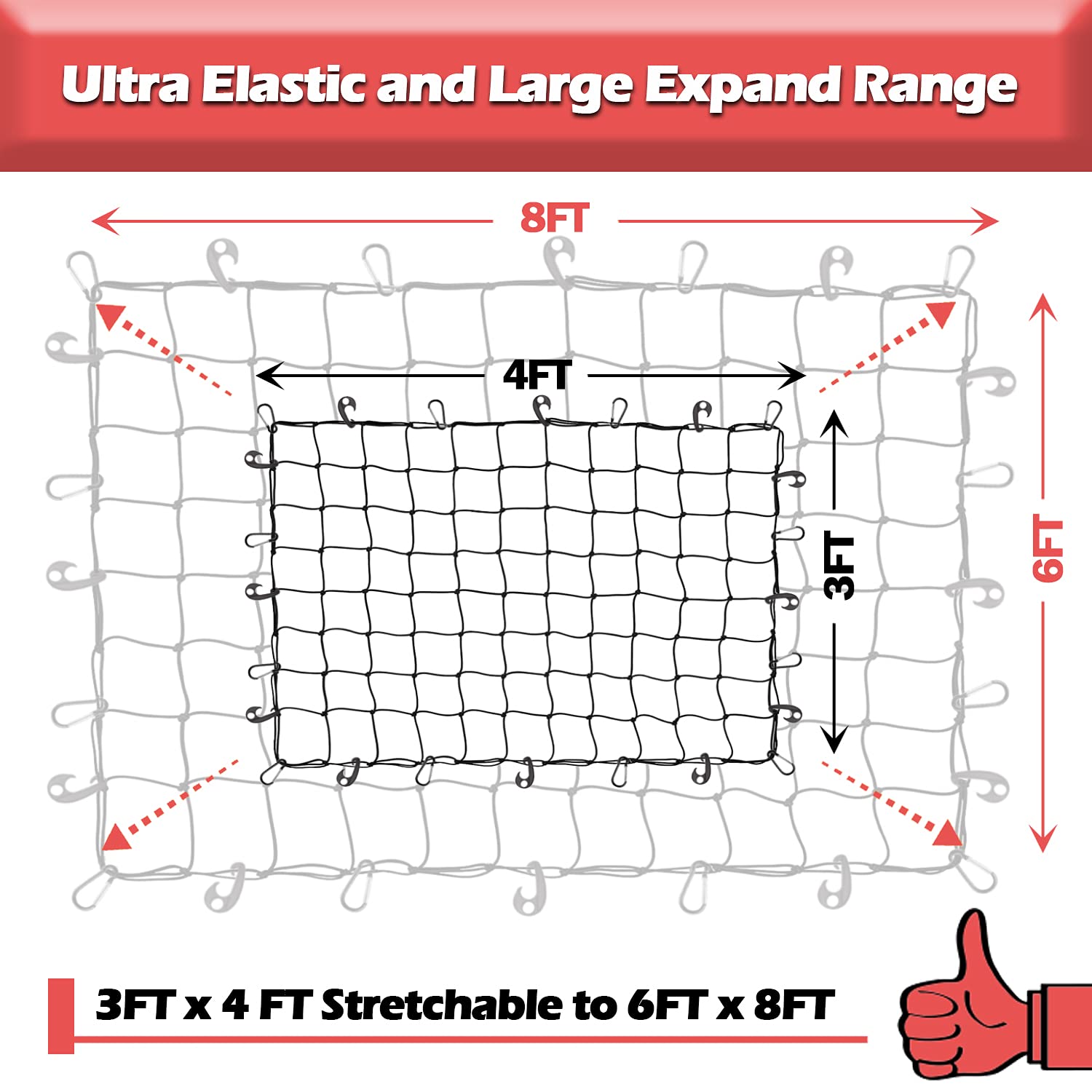 Universal Car Cargo Net for Trunk Storage & Organization