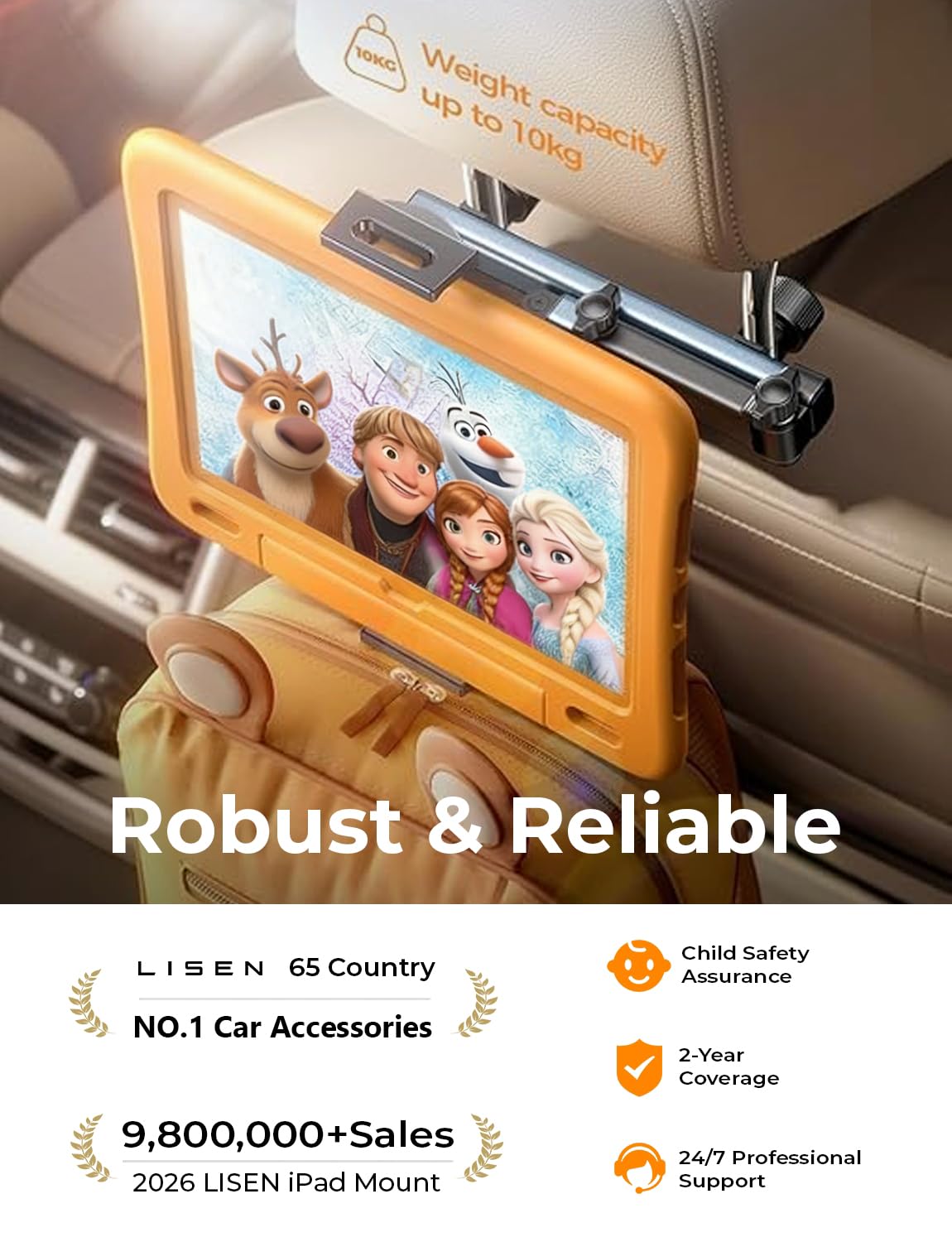 3-in-1 Backseat Tablet Holder & Car Organizer