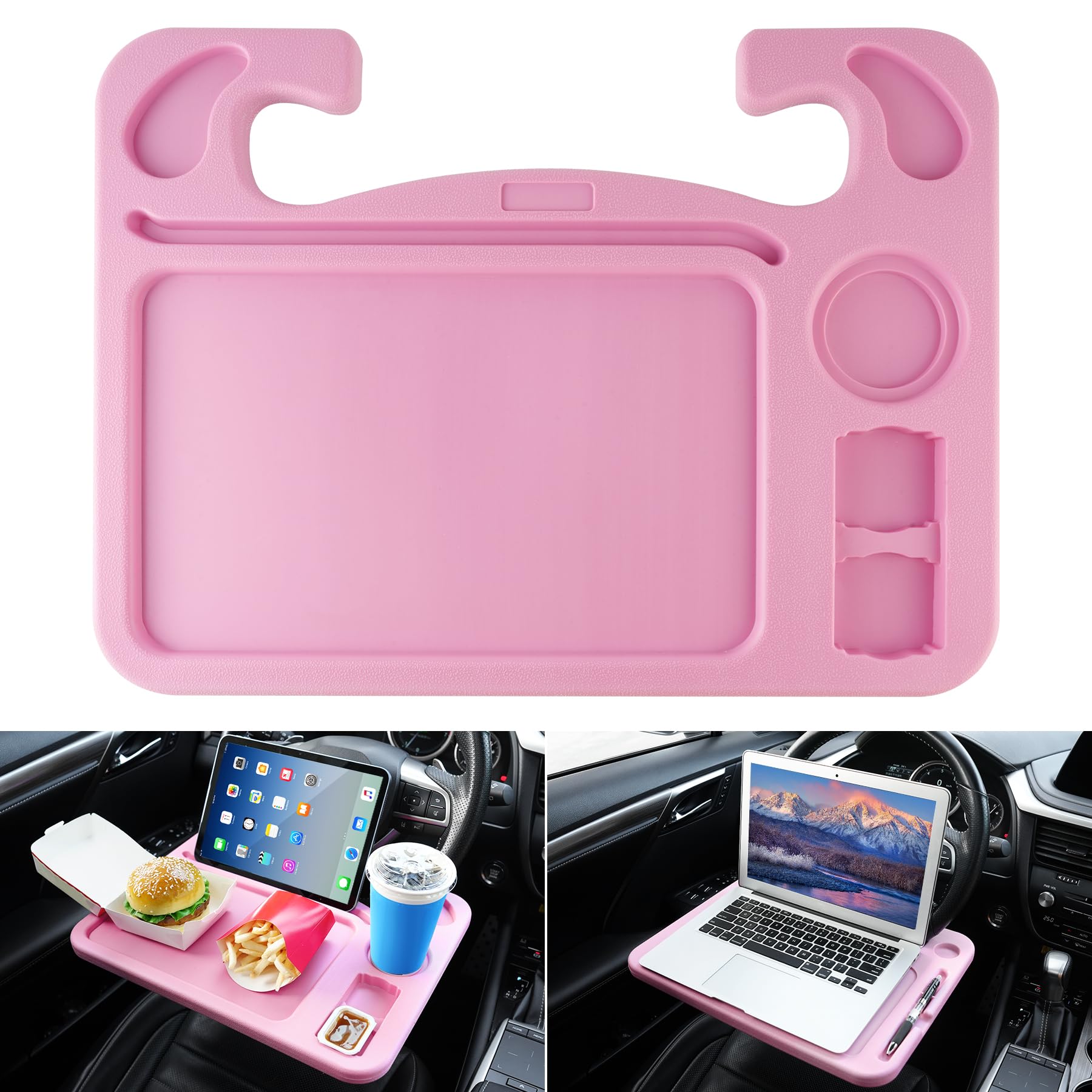 Portable Steering Wheel Desk for Laptop, Food & Work