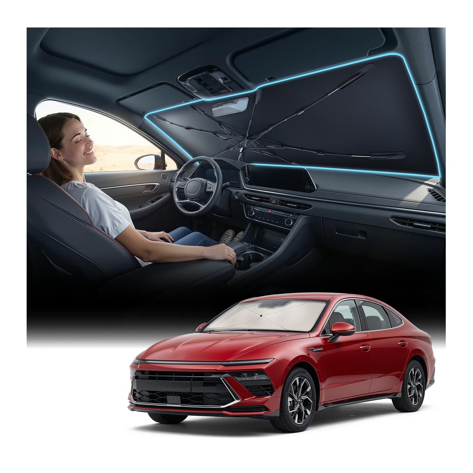Foldable Windshield Sun Shade Umbrella for Cars