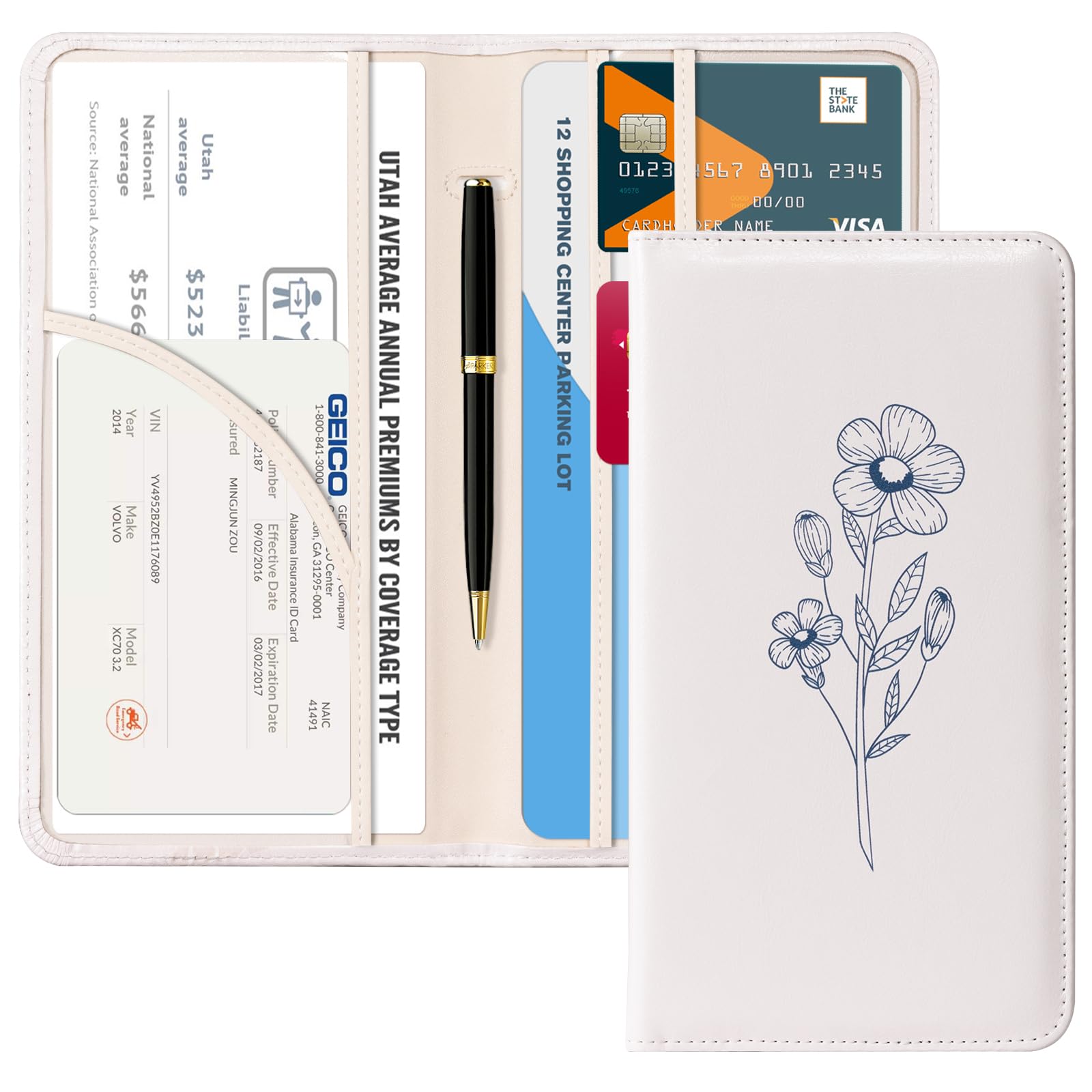Car Registration & Insurance Holder for Glove Box Storage