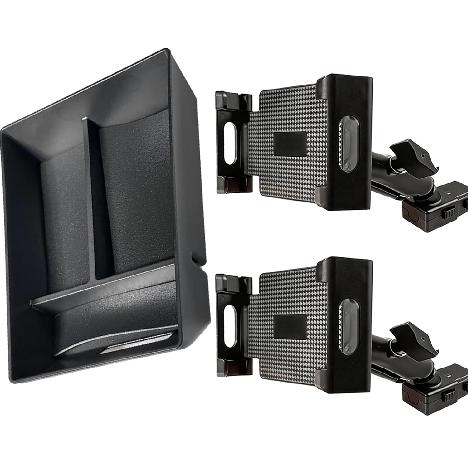 2-Pack BMW Metal Headrest Tablet Holders & Console Tray