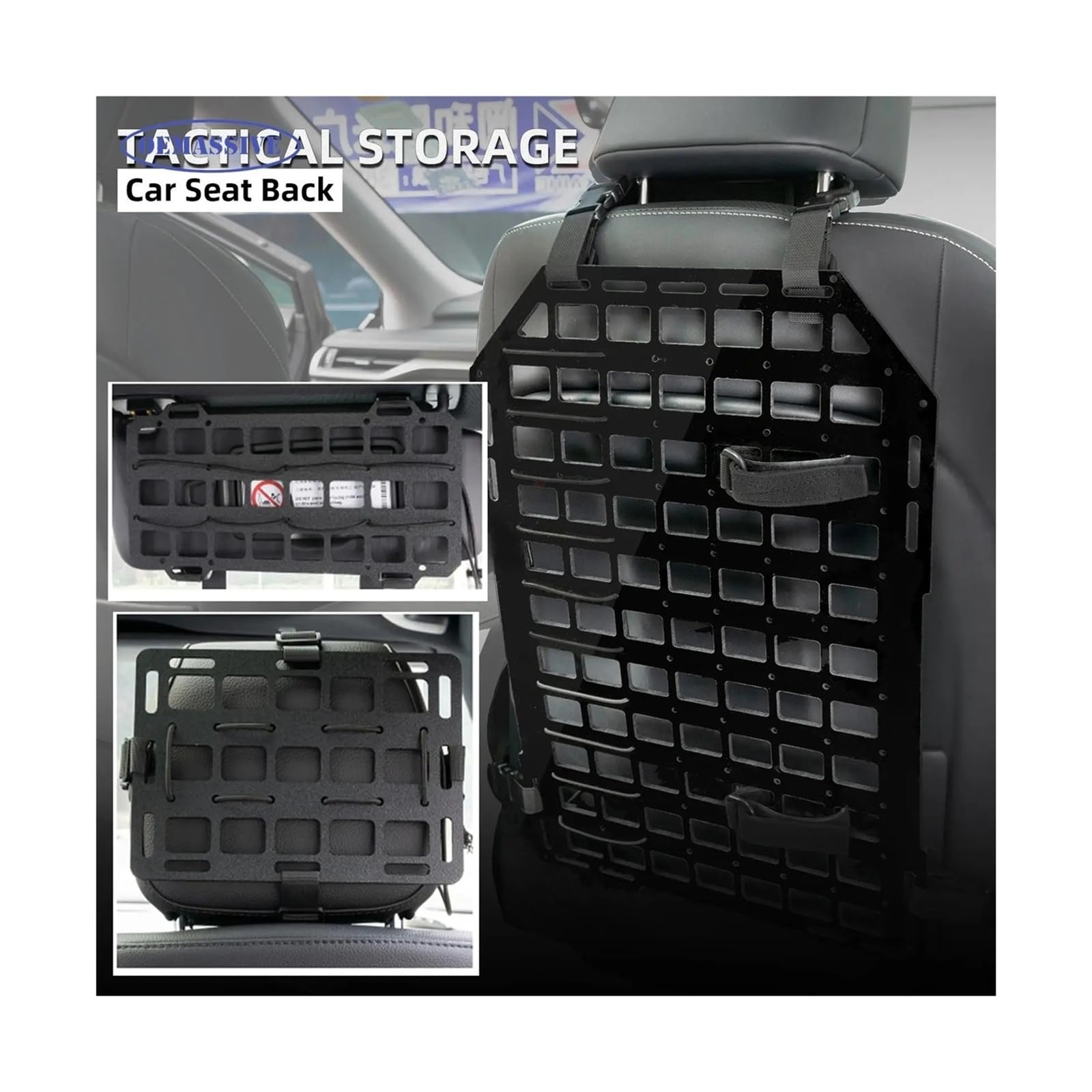 Tactical MOLLE Car Headrest & Seatback Organizer Panel