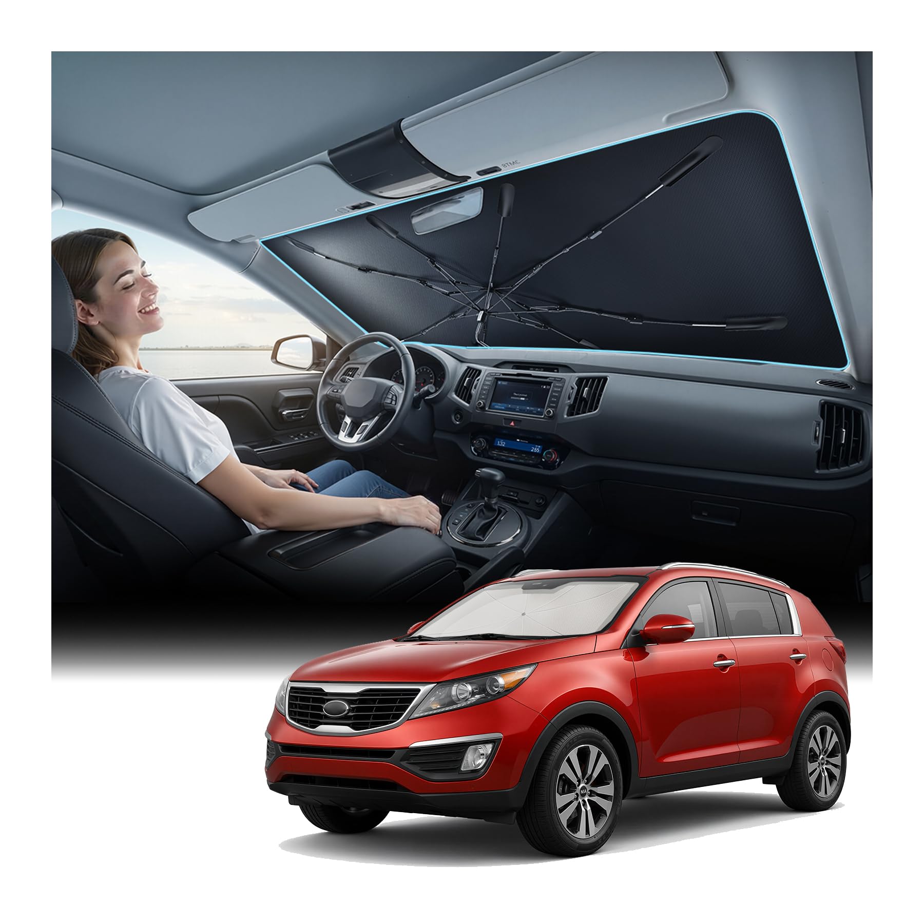 Foldable Windshield Sun Shade Umbrella for Cars