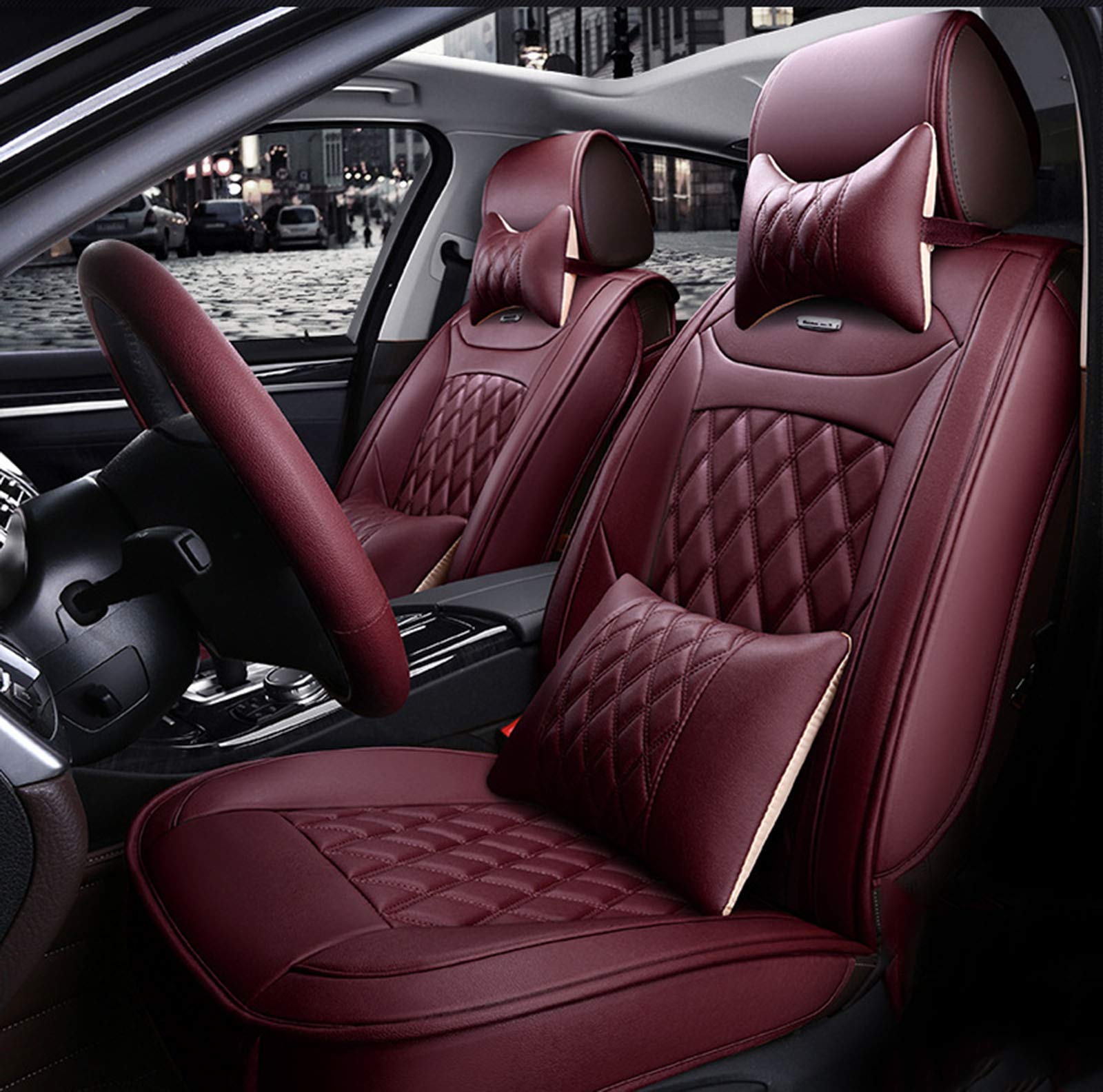 Universal 5-Seat Waterproof PU Leather Car Seat Covers