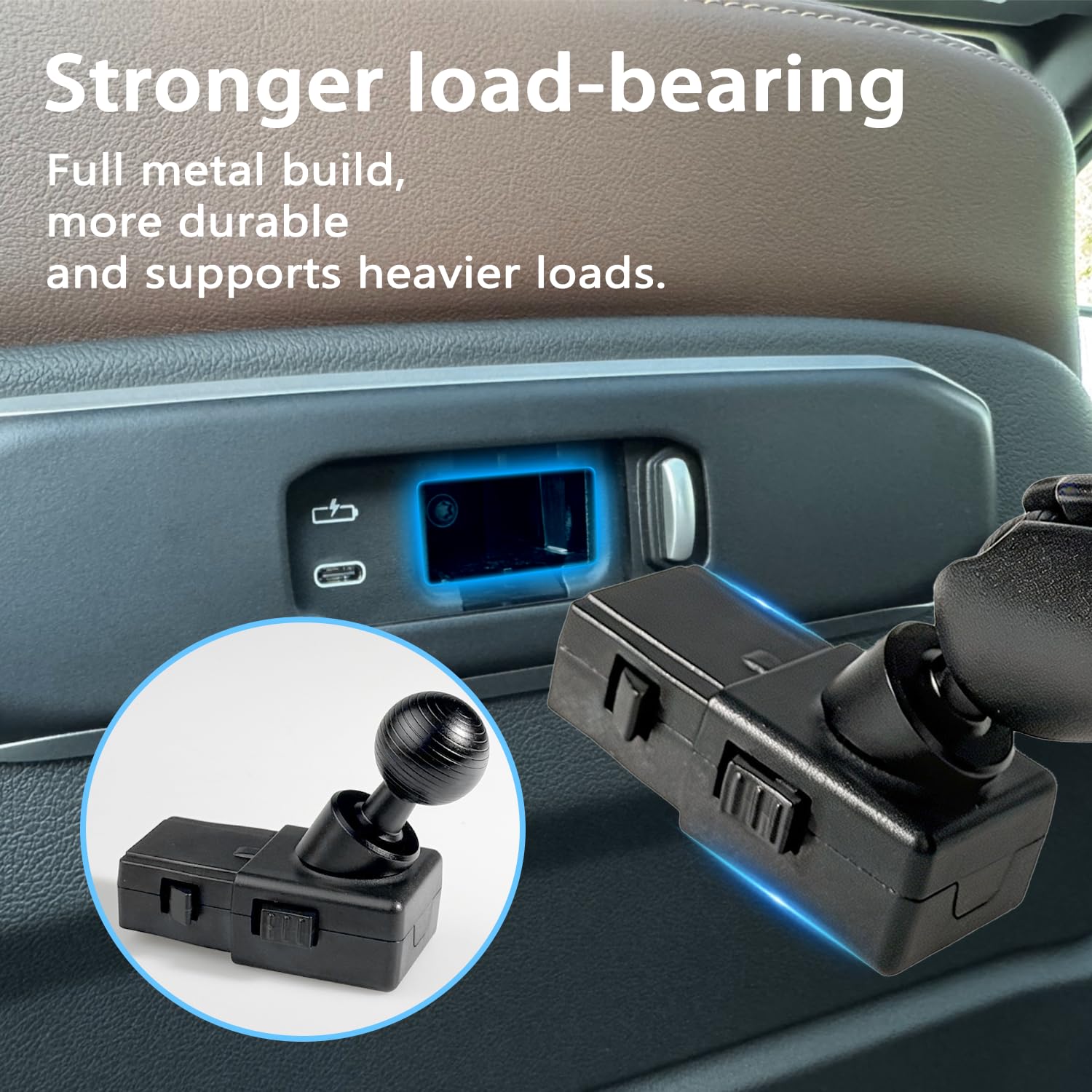 2-Pack BMW Metal Headrest Tablet Holders & Console Tray