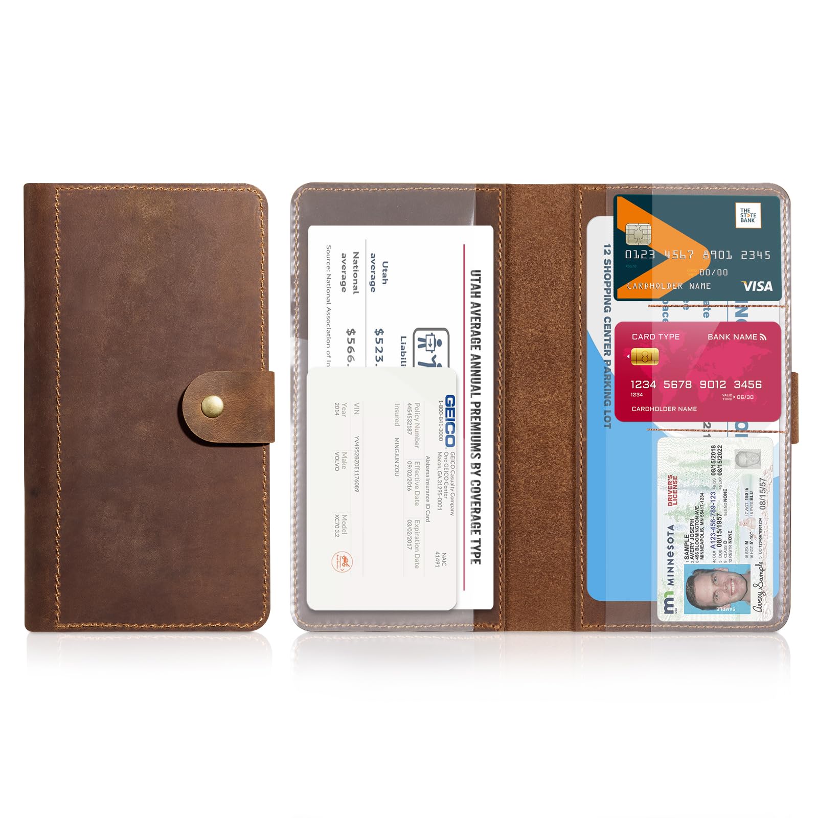 Car Registration & Insurance Holder for Glove Box Storage