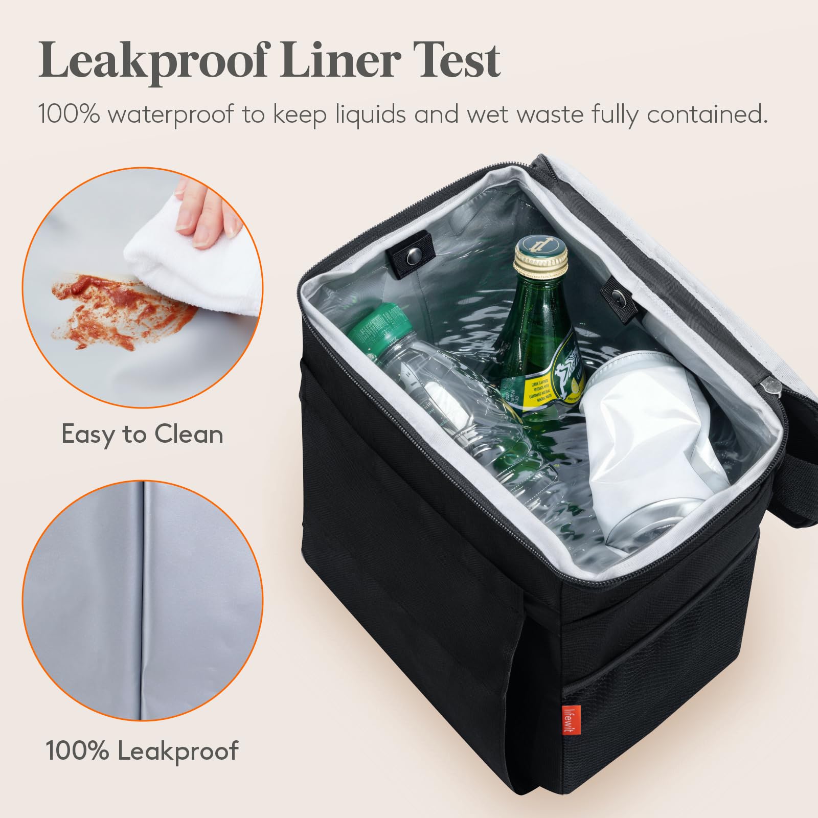 Hanging Car Trash Can with Lid & Garbage Bag Holder