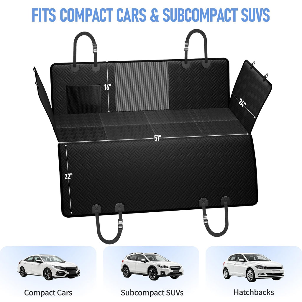 Hard-Bottom Dog Car Seat Cover & Back Seat Extender