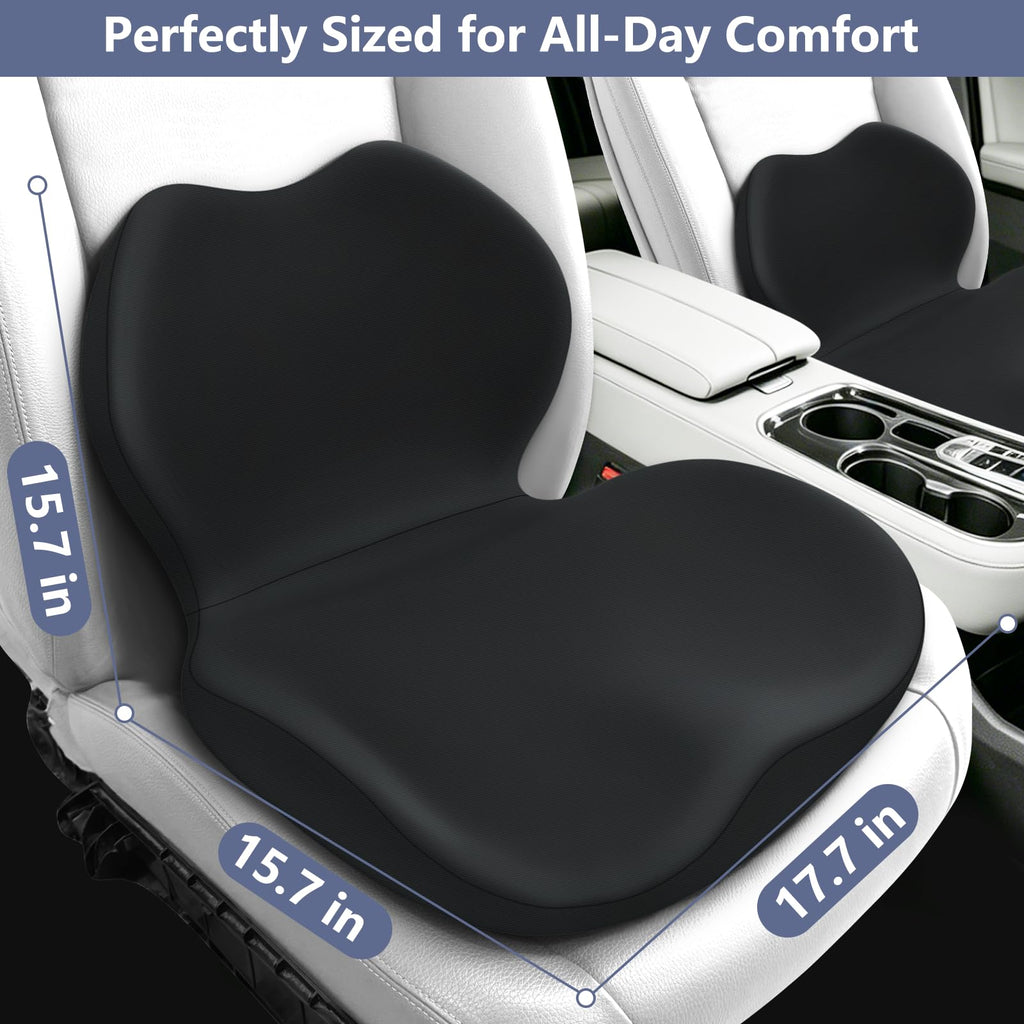 Memory Foam Car Seat Cushion & Lumbar Support Pillow