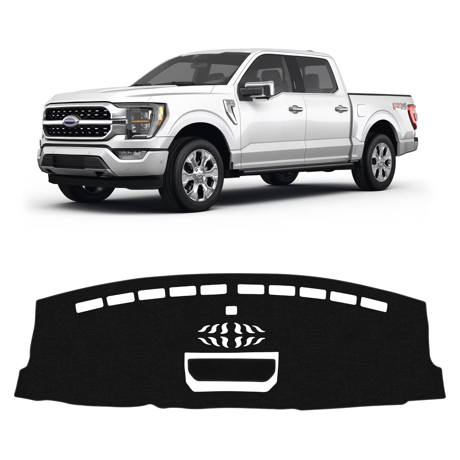 Gray & Black Non-Slip Dashboard Cover for Left-Hand Drive