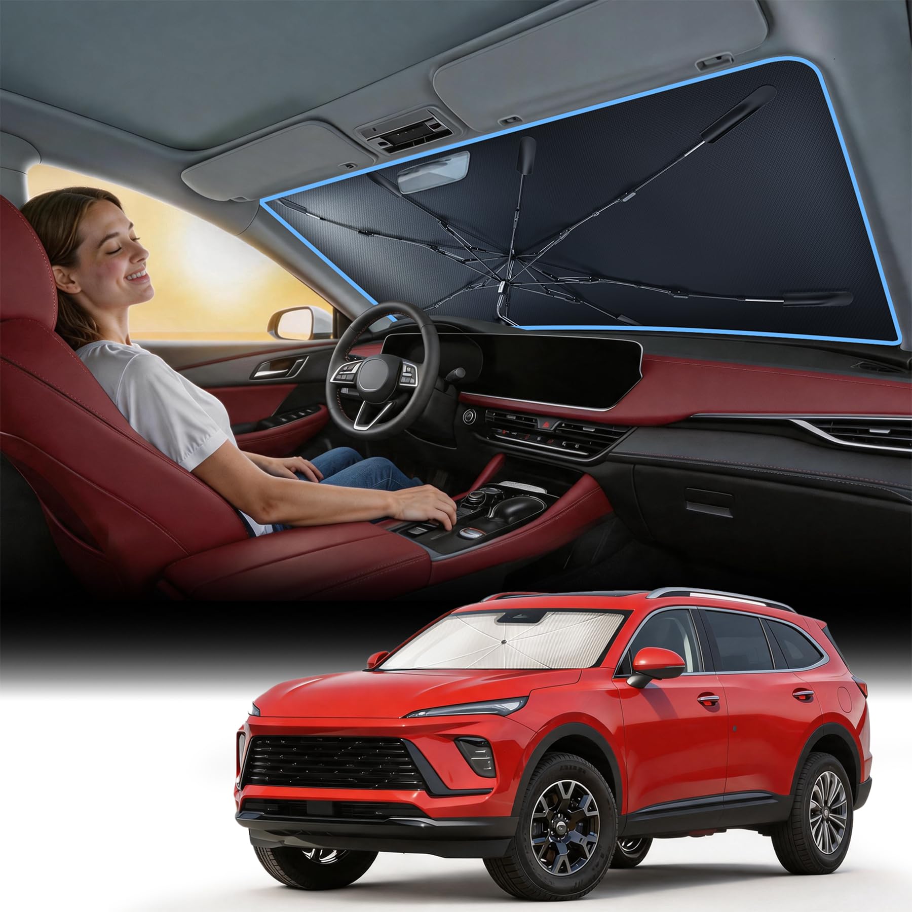 Foldable Windshield Sun Shade Umbrella for Cars