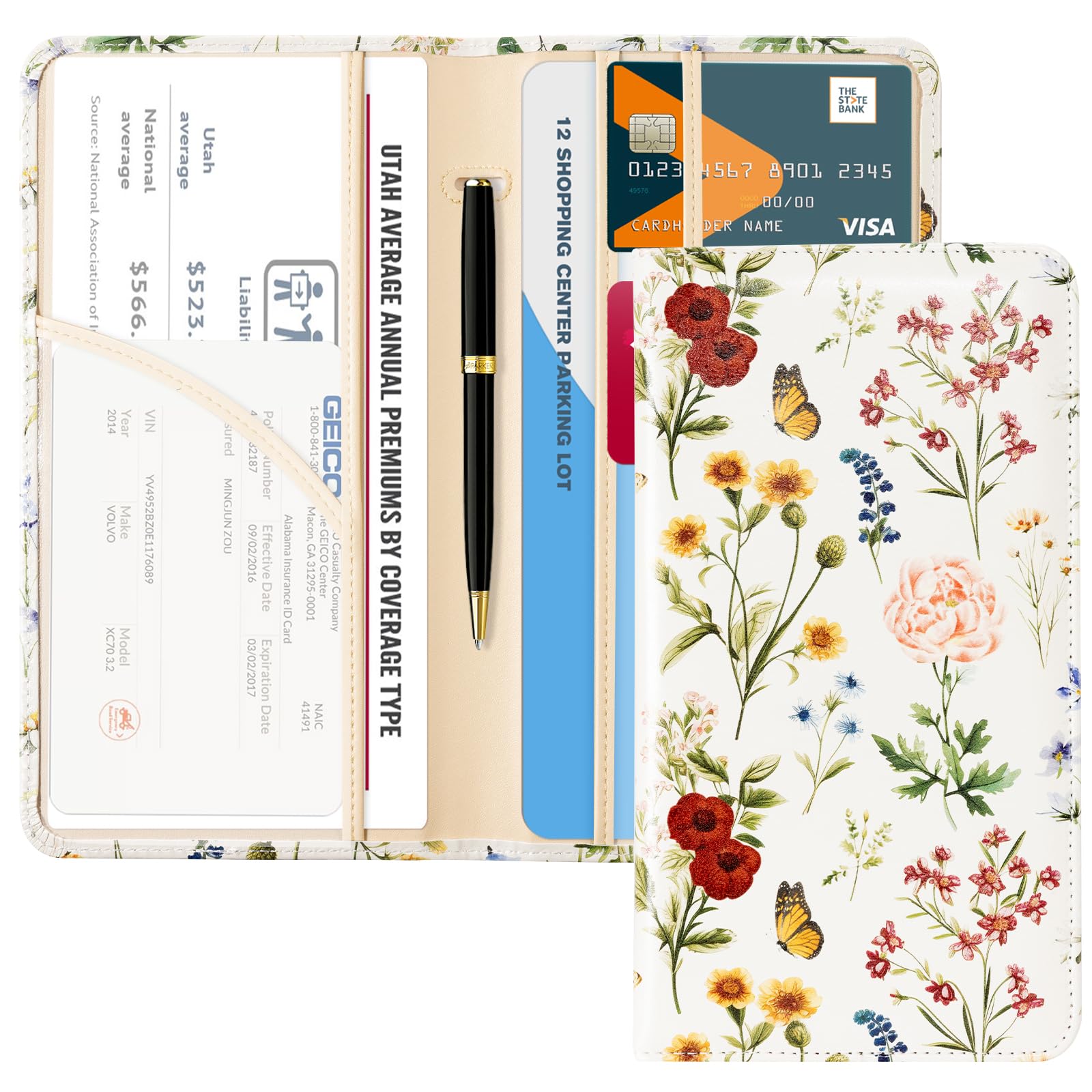 Car Registration & Insurance Holder for Glove Box Storage