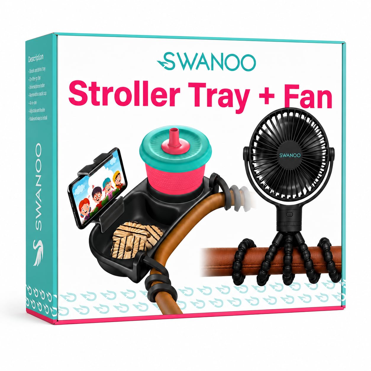 Universal Stroller Snack Tray & Cup Holder Attachment