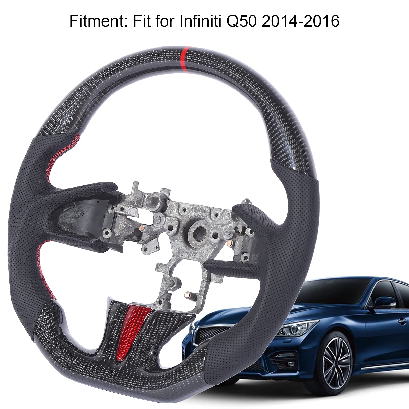 Breathable Carbon Fiber Leather Steering Wheel Cover