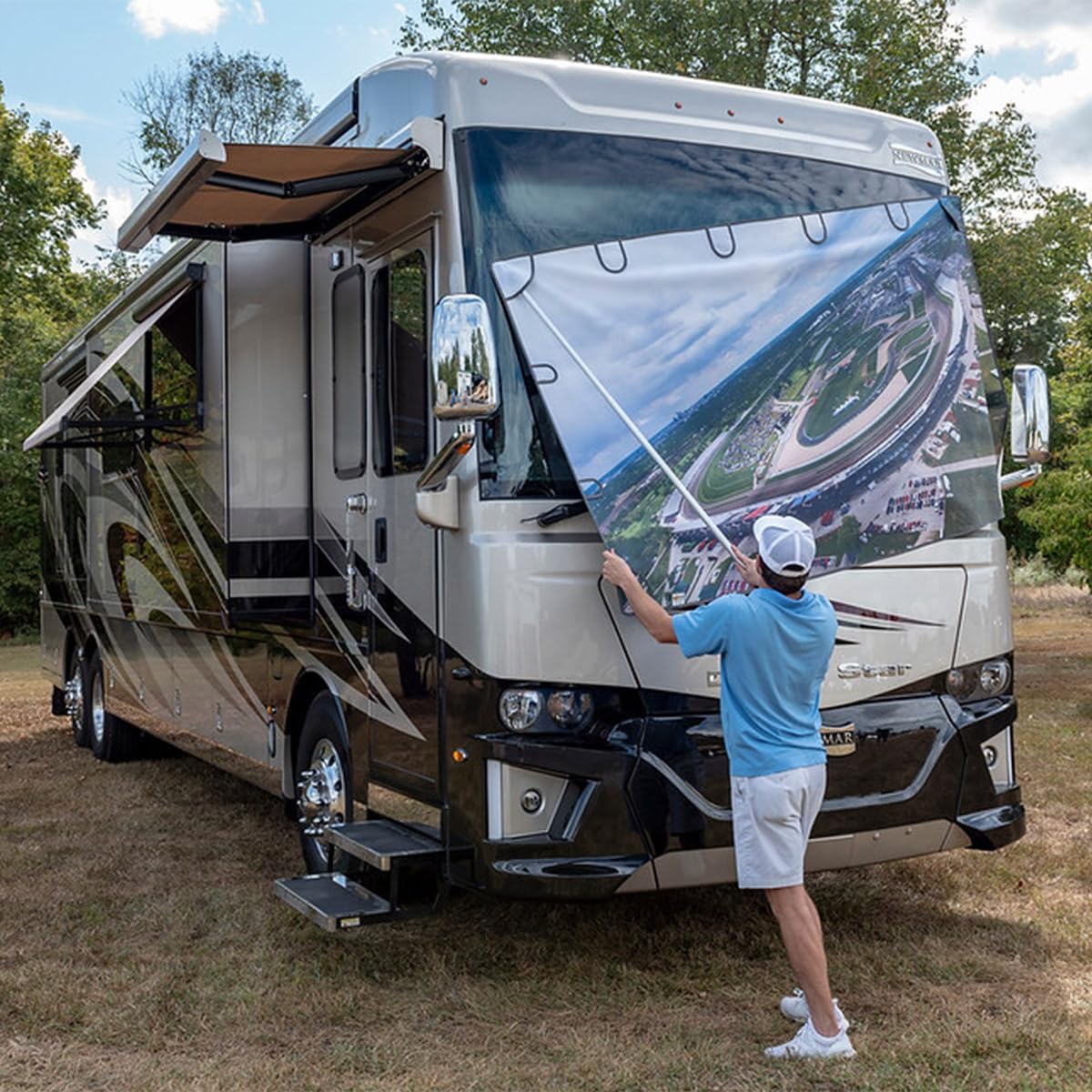 Magnetic RV Windshield Sun Shade for Heat Reduction